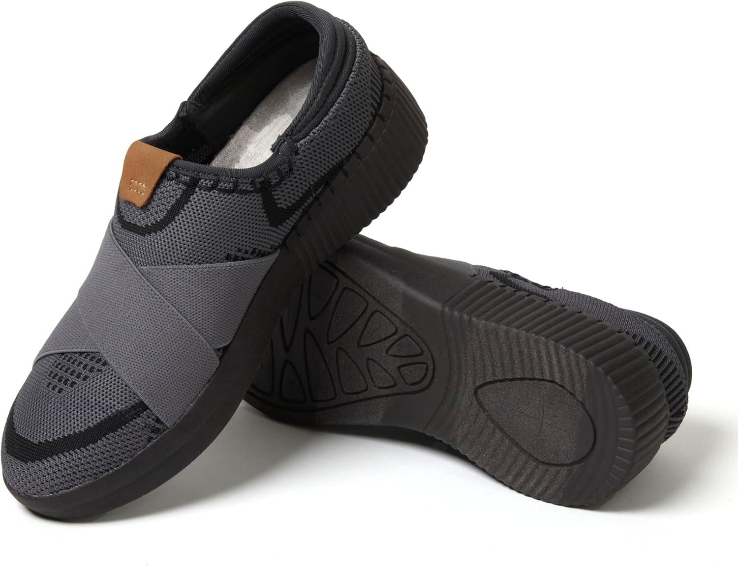 imageDearfoams Womens Livie Machine Washable X Strap Knit SneakerBlack