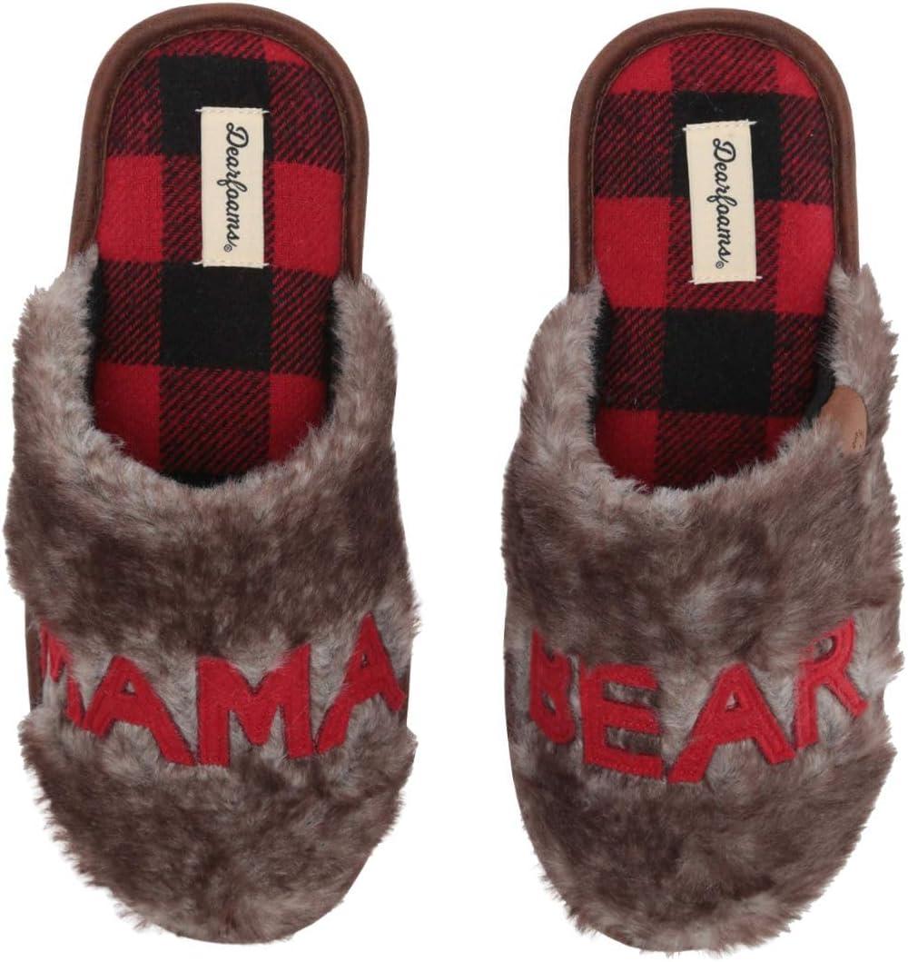 imageDearfoams Womens Mama Bear Matching Family Gifts for Mom ClogBrown Frost