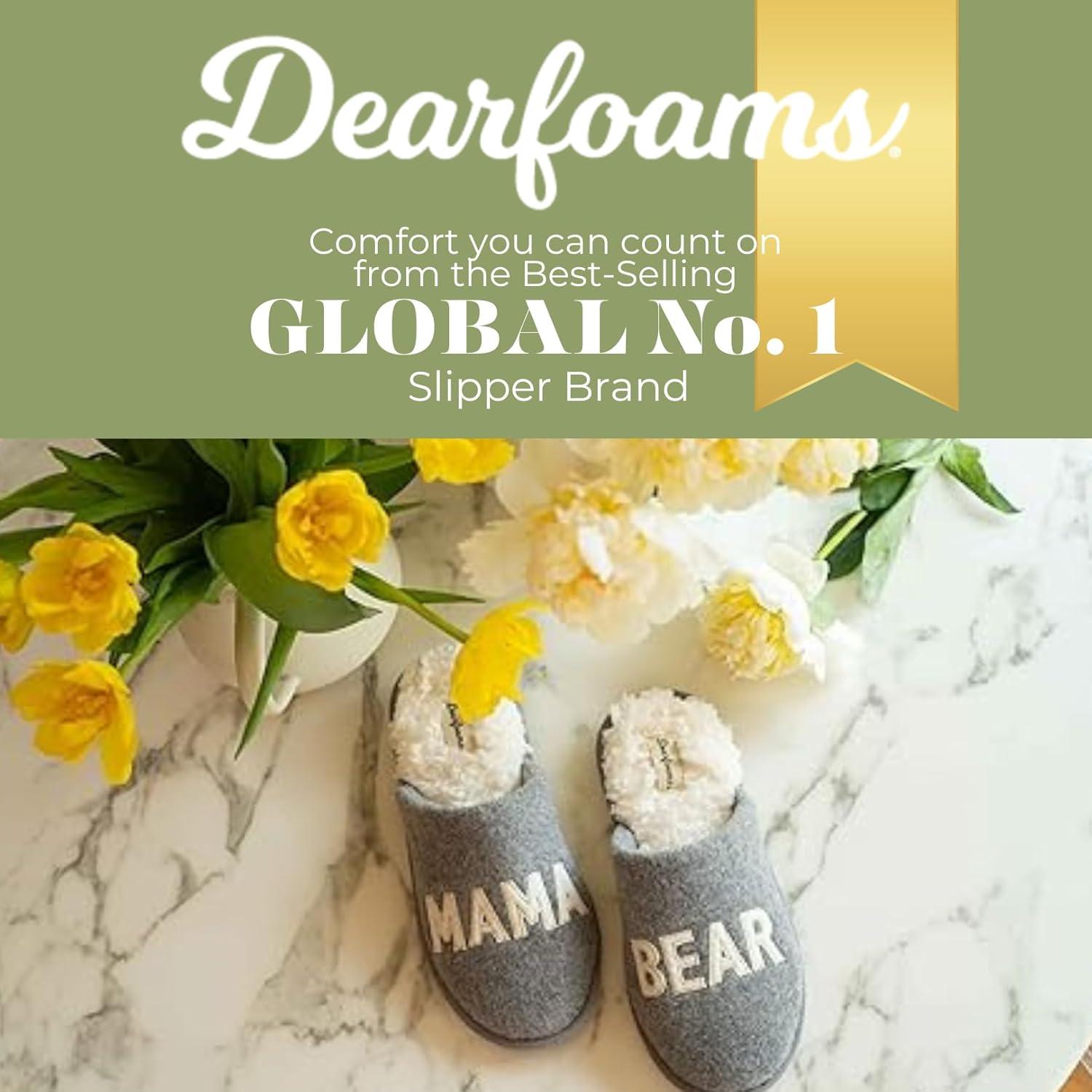 imageDearfoams Womens Mama Bear Matching Family Gifts for Mom ClogLight Heather Grey