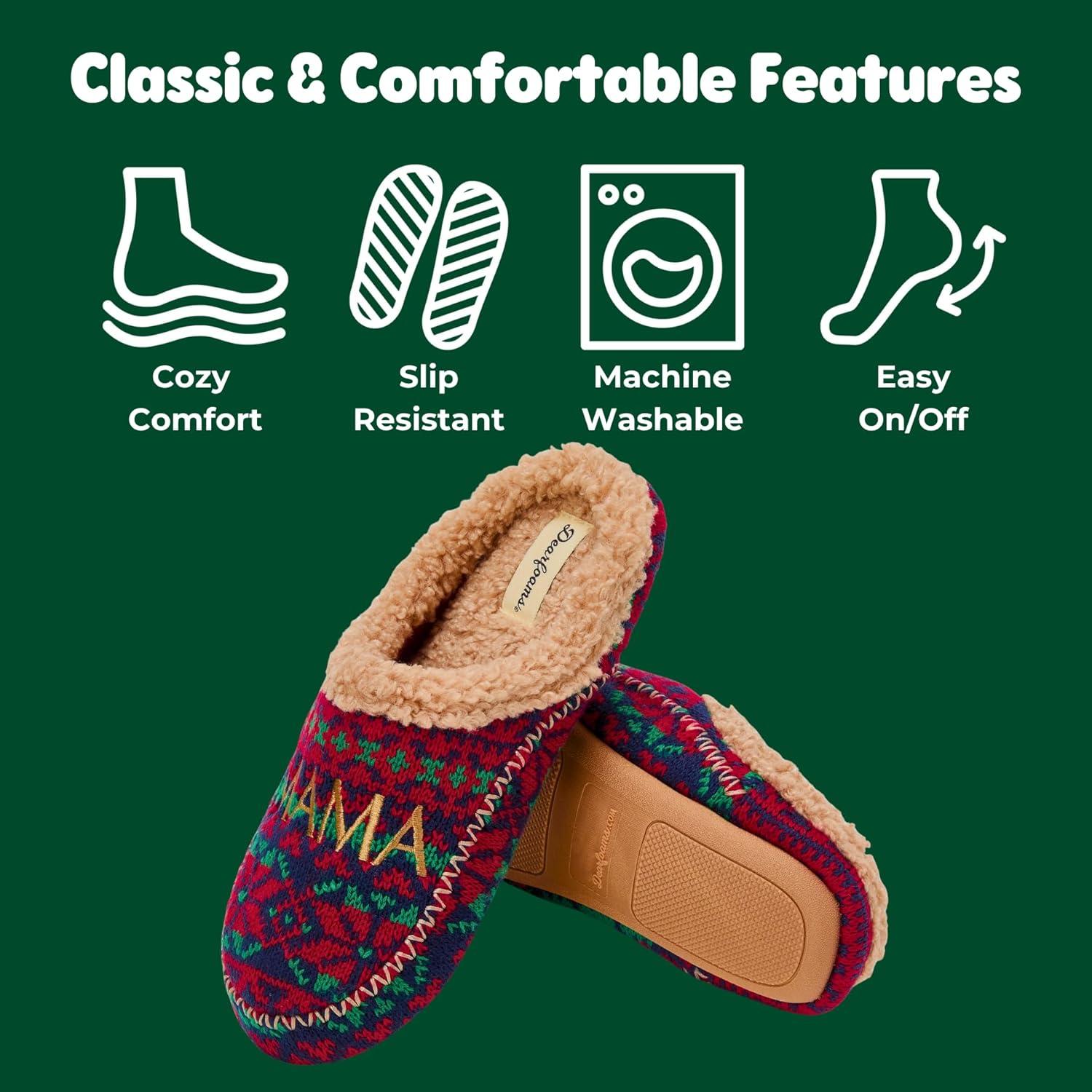 imageDearfoams Womens Mama Bear Matching Family Gifts for Mom ClogNordic Fairisle