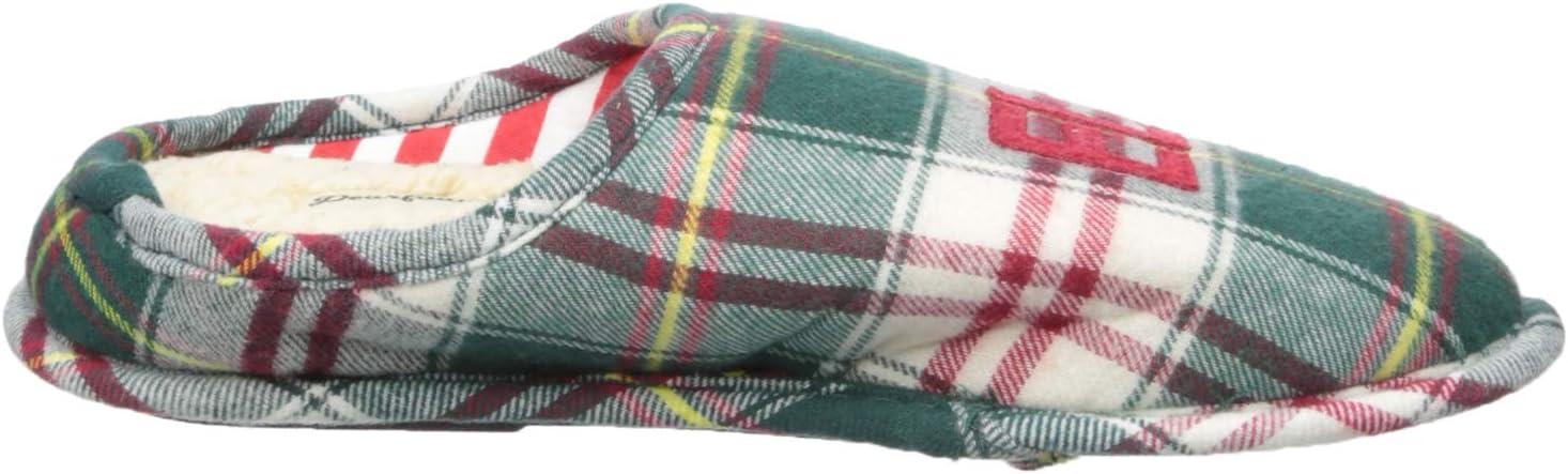 imageDearfoams Womens Mama Elf Clog SlipperGreen Plaid