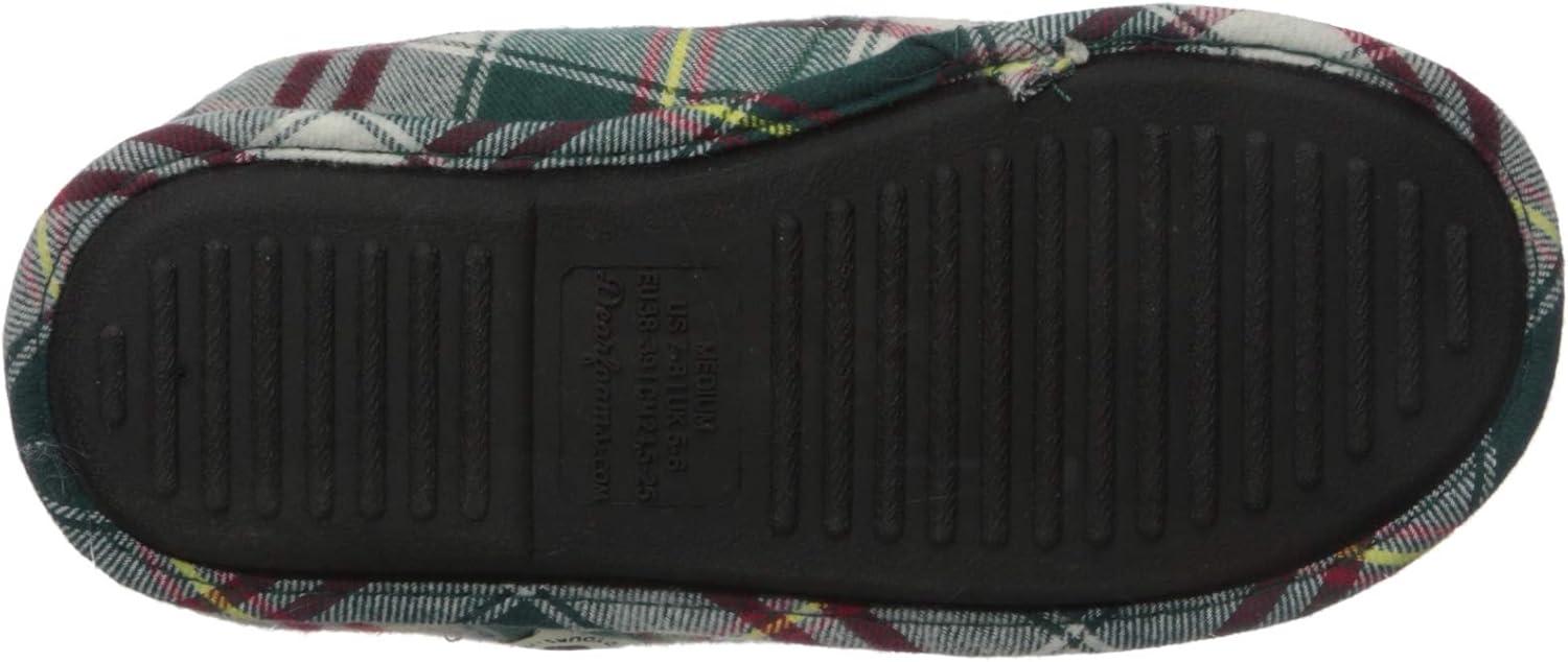 imageDearfoams Womens Mama Elf Clog SlipperGreen Plaid