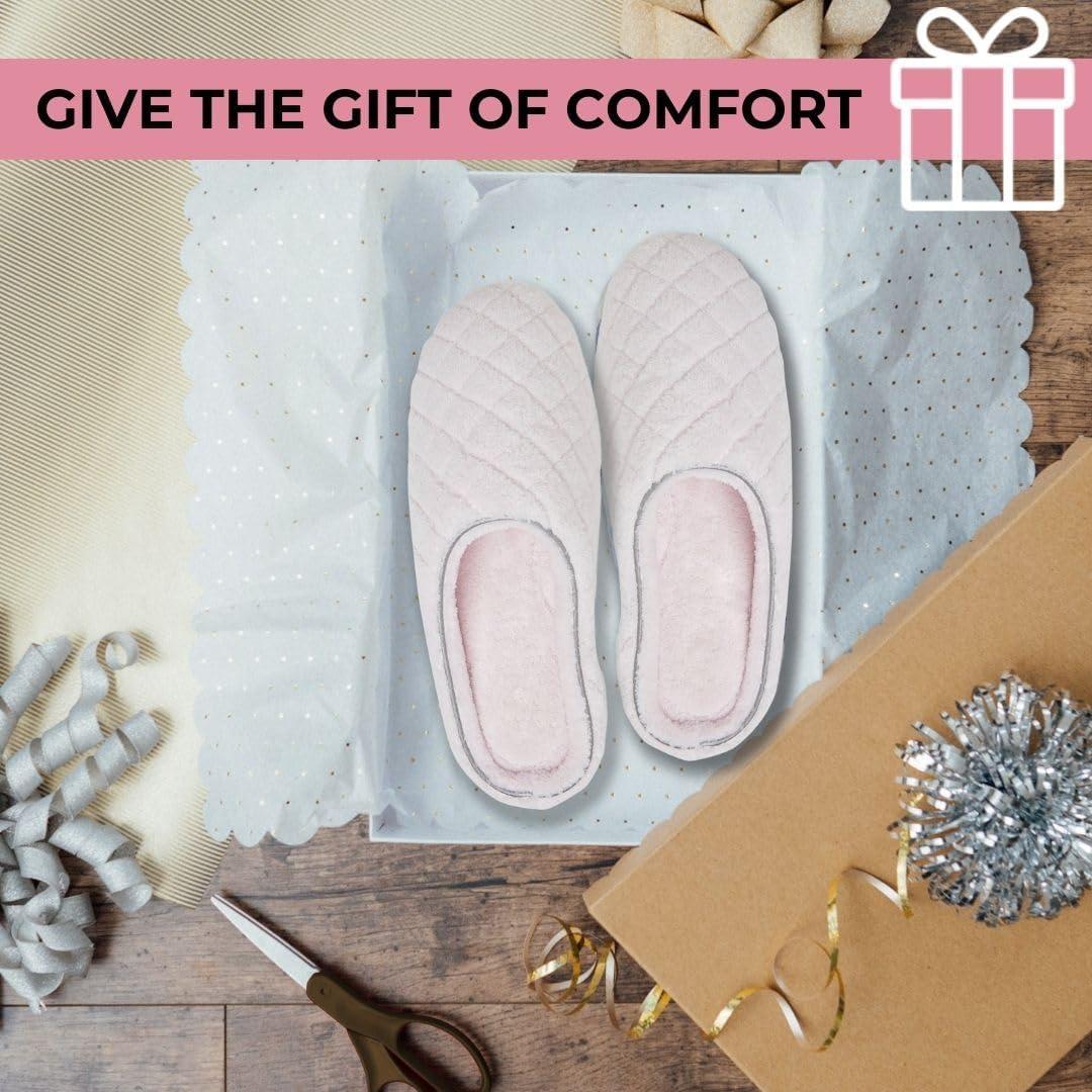 imageDearfoams Womens Memory Foam Indoor House Slippers Leslie Terry Clog House Shoes with Wide WidthsParadise Pink Terry