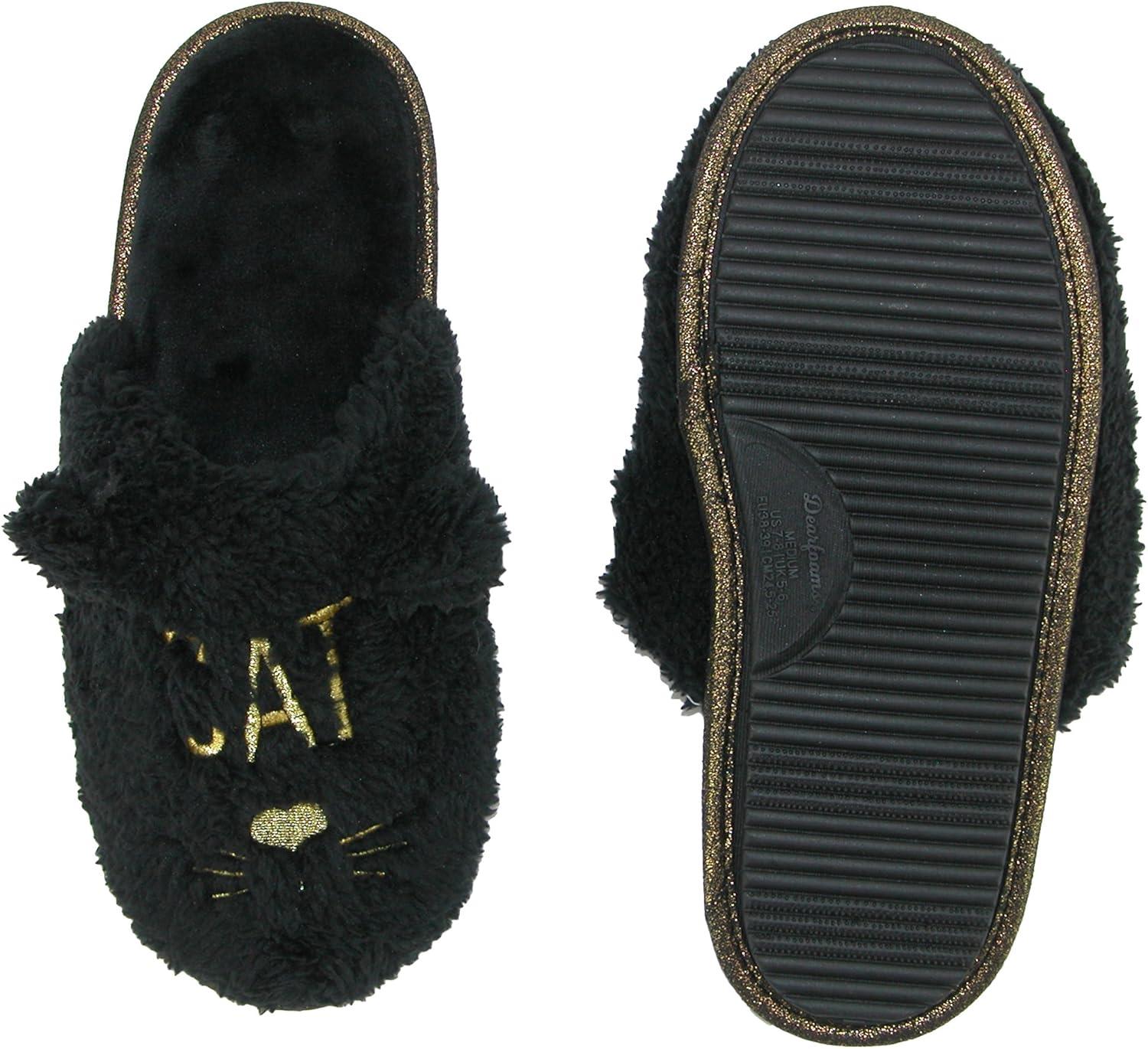 imageDearfoams Womens Novelty Pile Scuff and Eye Mask SetBlack