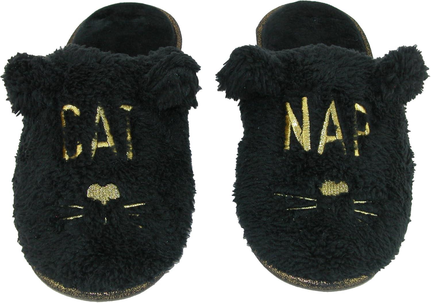 imageDearfoams Womens Novelty Pile Scuff and Eye Mask SetBlack