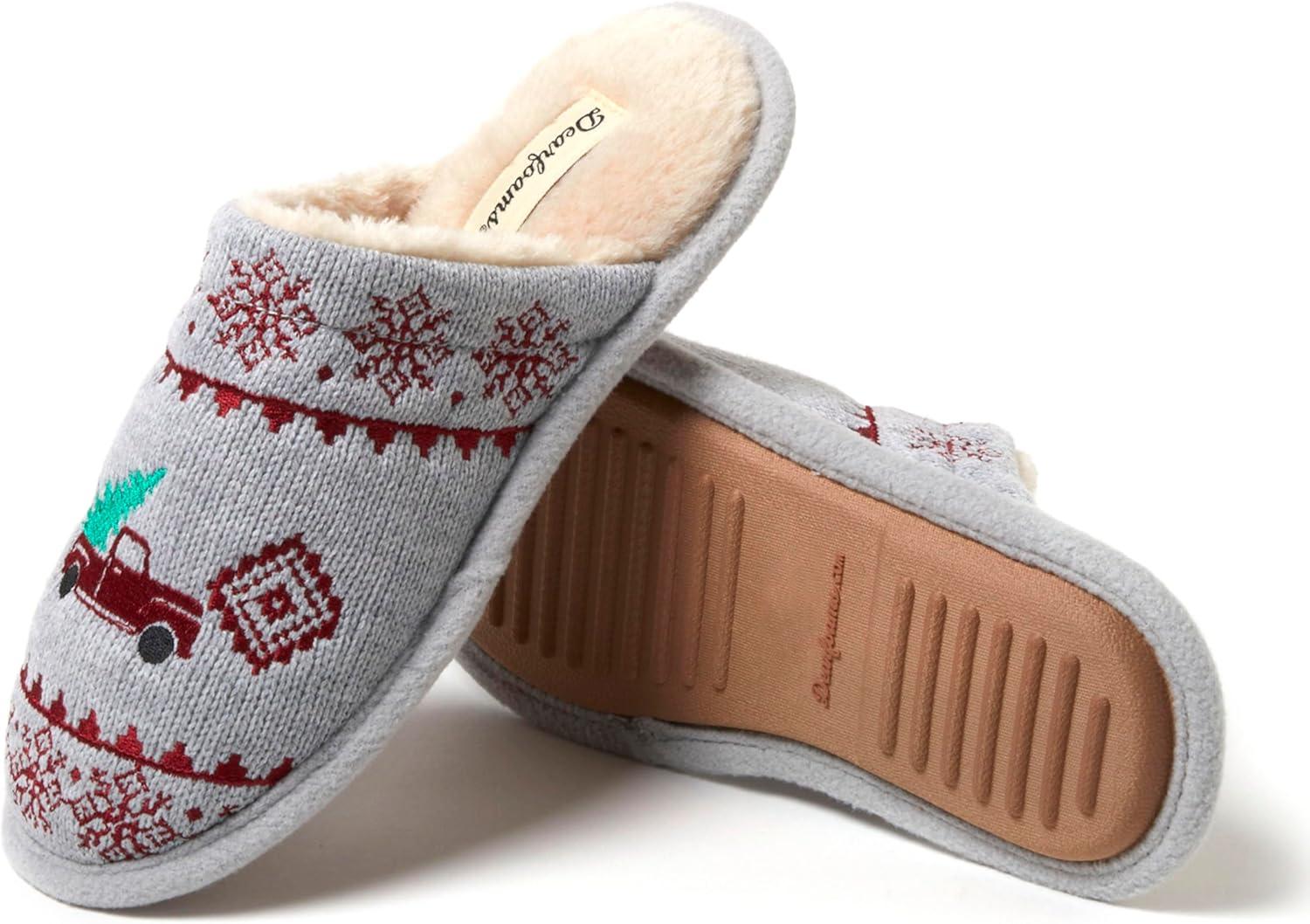 imageDearfoams Womens Novelty Scuff with Eye Mask SlipperGrey