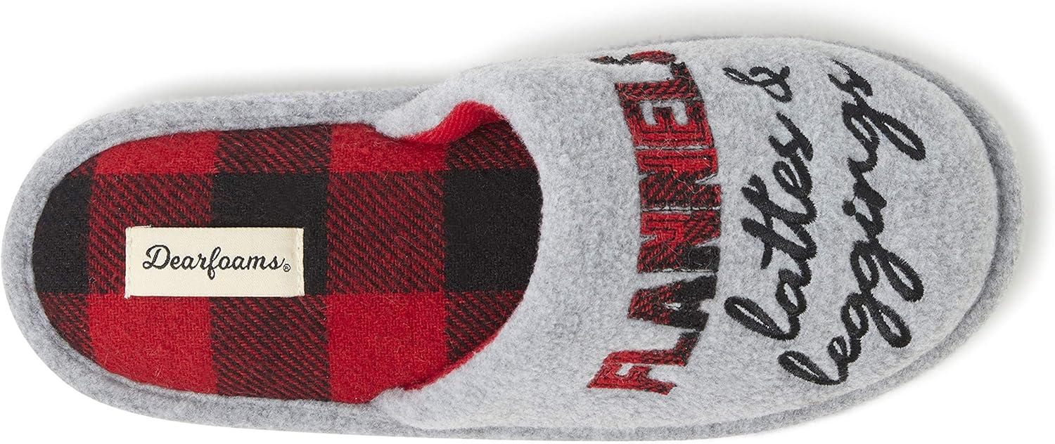 imageDearfoams Womens Novelty Scuff with Eye Mask SlipperGrey Lattes Leggings