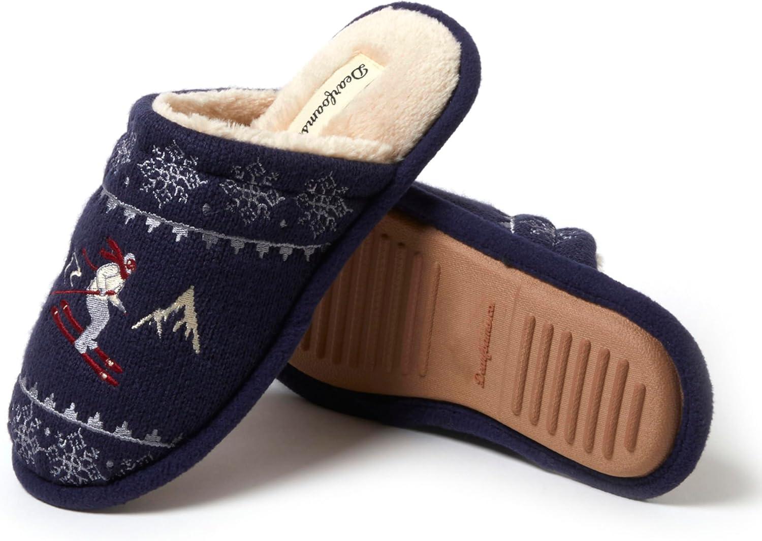 imageDearfoams Womens Novelty Scuff with Eye Mask SlipperNavy