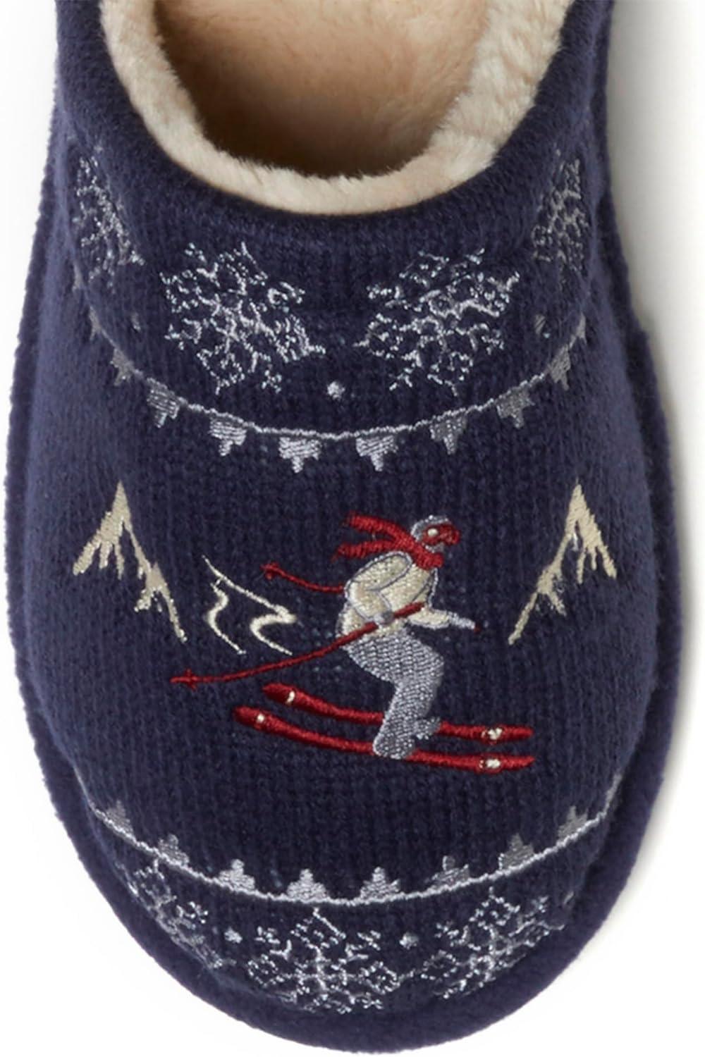 imageDearfoams Womens Novelty Scuff with Eye Mask SlipperNavy