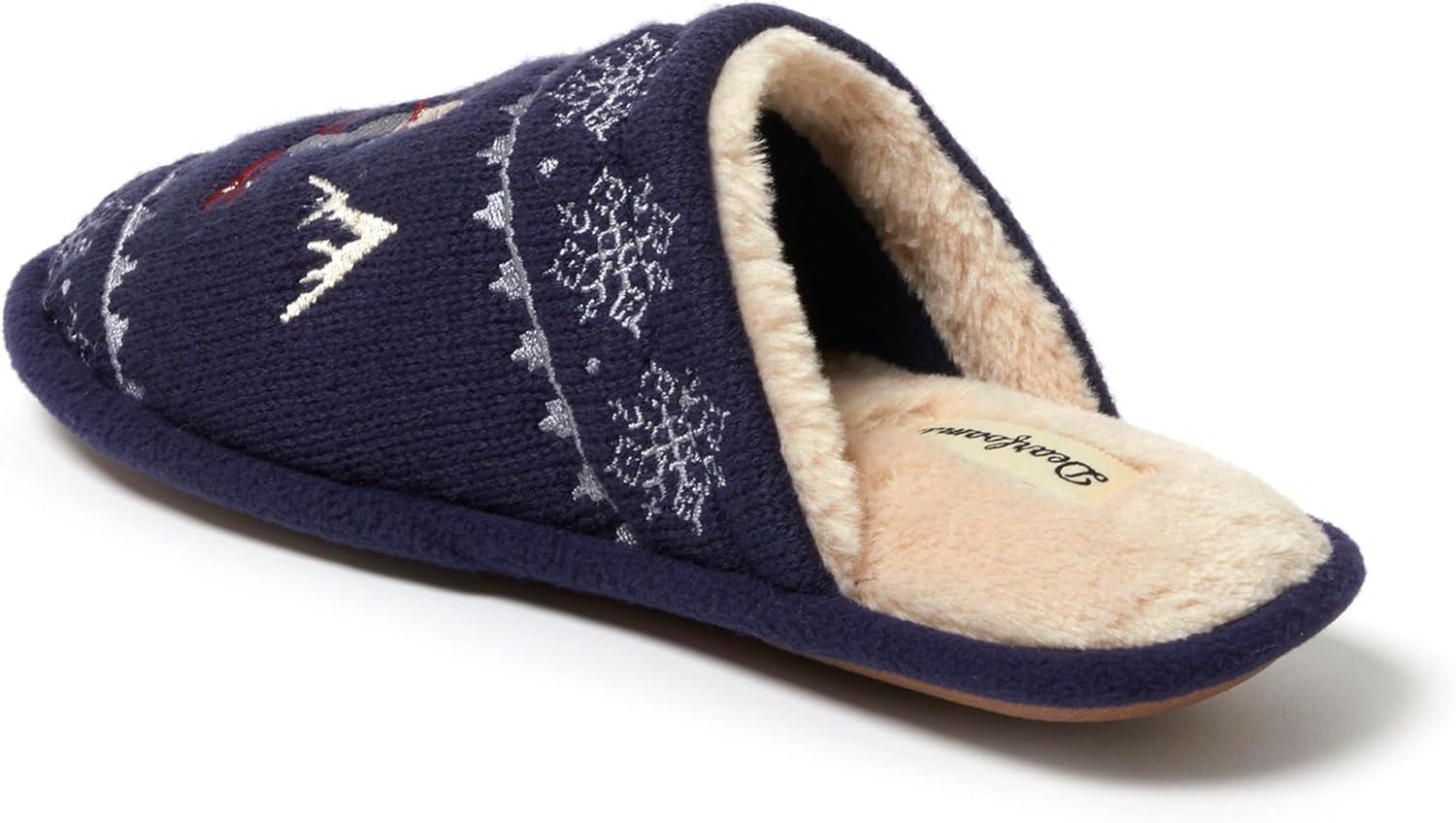 imageDearfoams Womens Novelty Scuff with Eye Mask SlipperNavy