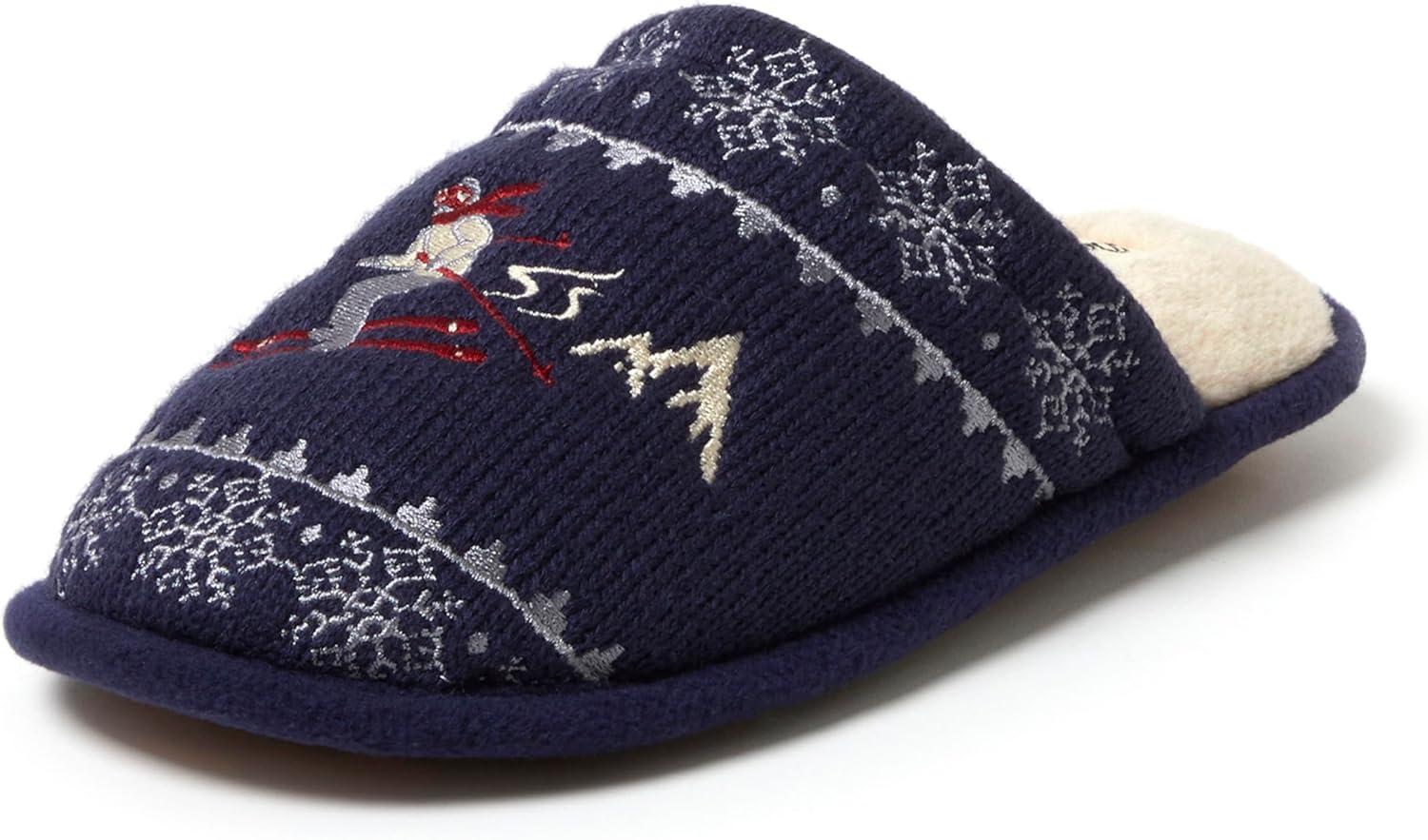 imageDearfoams Womens Novelty Scuff with Eye Mask SlipperNavy