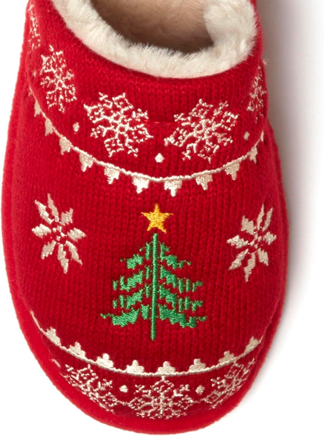 imageDearfoams Womens Novelty Scuff with Eye Mask SlipperRed
