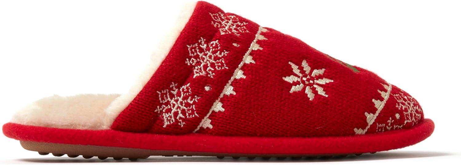 imageDearfoams Womens Novelty Scuff with Eye Mask SlipperRed