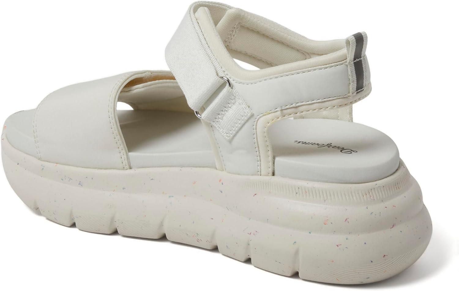 imageDearfoams Womens Platform Lightweight Adjustable Odell Wedge SandalBone