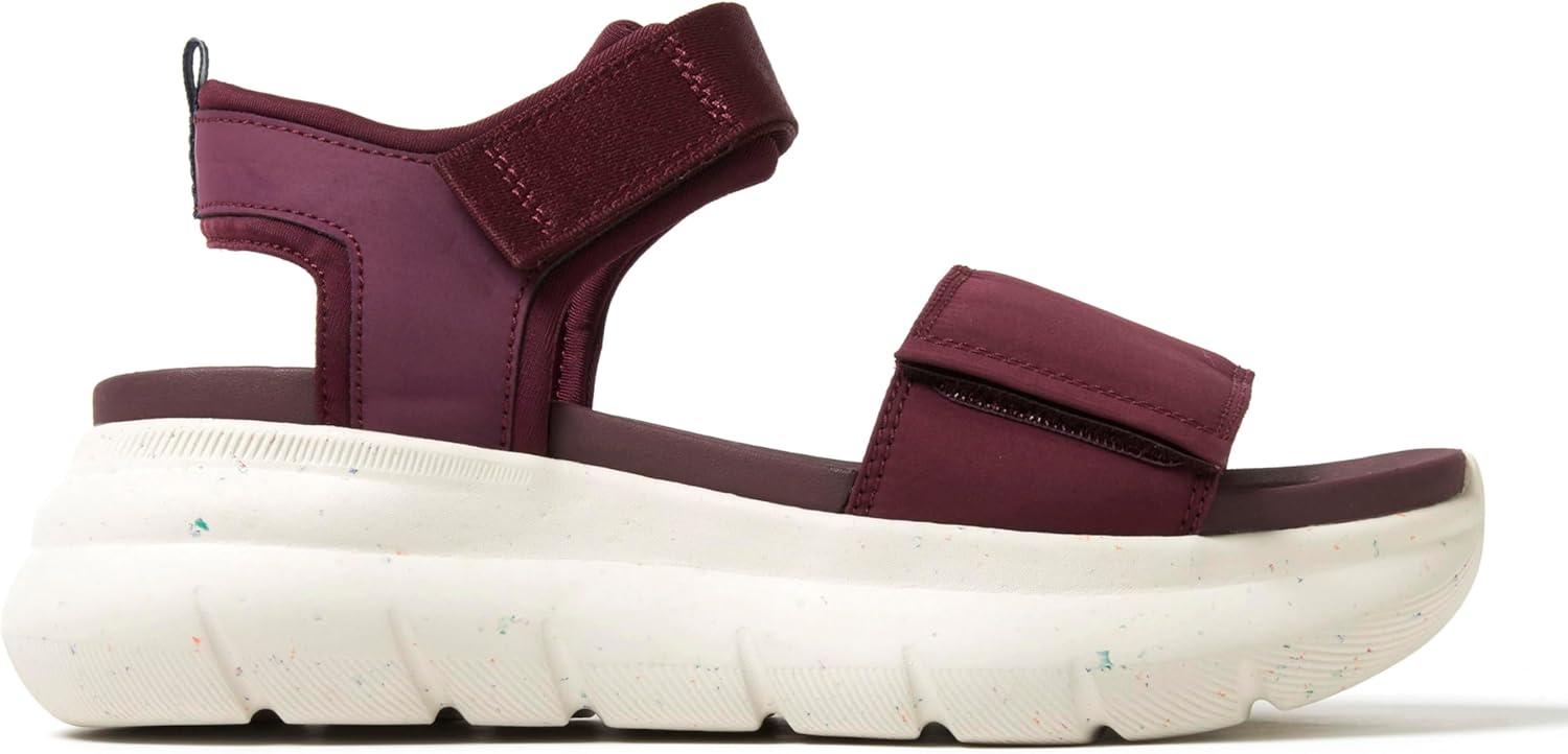 imageDearfoams Womens Platform Lightweight Adjustable Odell Wedge SandalFig