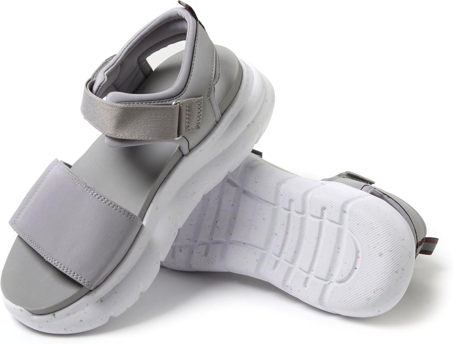 imageDearfoams Womens Platform Lightweight Adjustable Odell Wedge SandalSleet