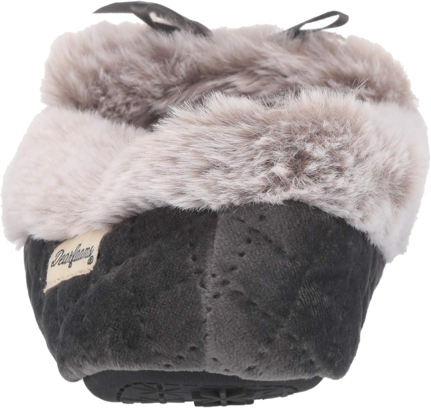imageDearfoams Womens Quilted Velour Moccasin SlipperExcalibur