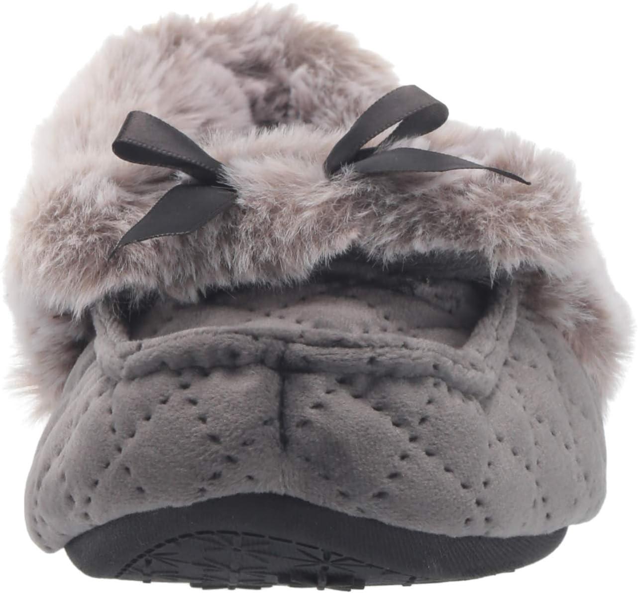 imageDearfoams Womens Quilted Velour Moccasin SlipperExcalibur