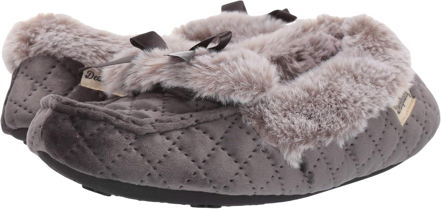 imageDearfoams Womens Quilted Velour Moccasin SlipperExcalibur
