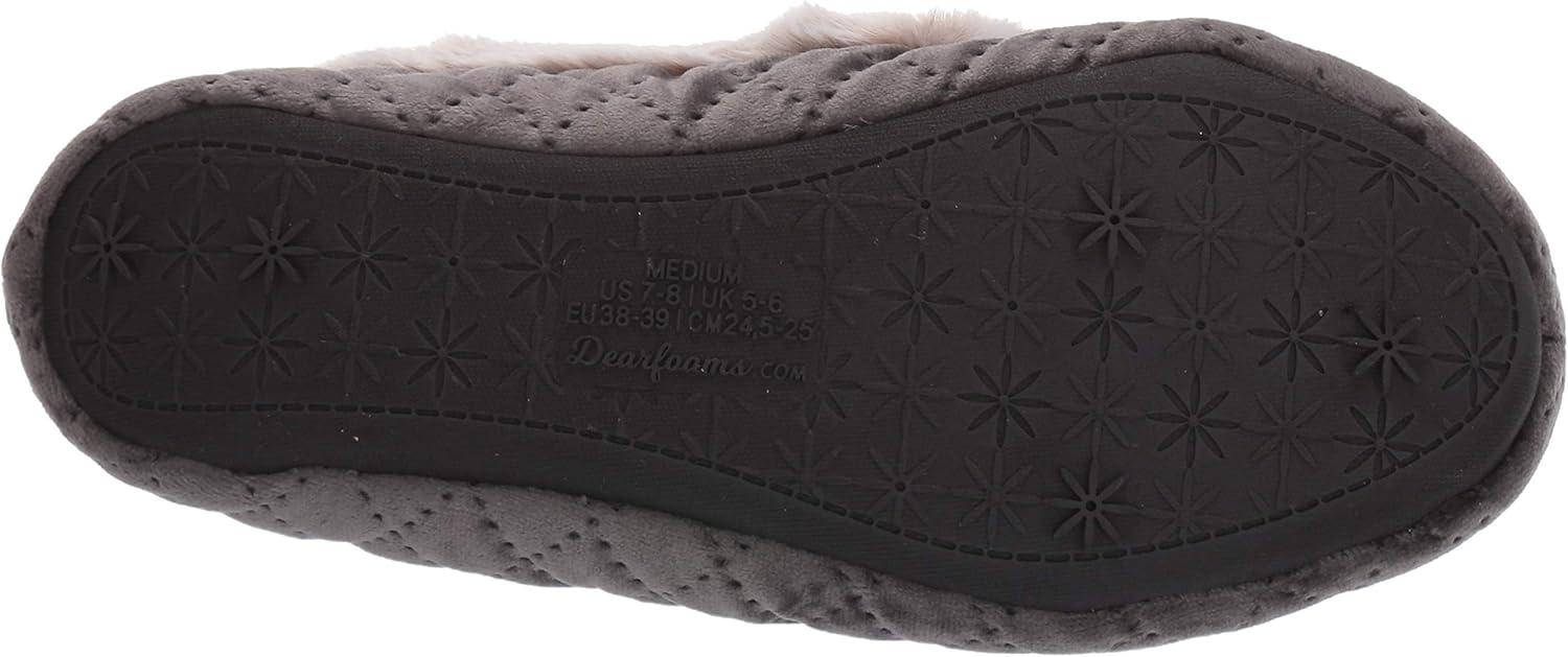 imageDearfoams Womens Quilted Velour Moccasin SlipperExcalibur