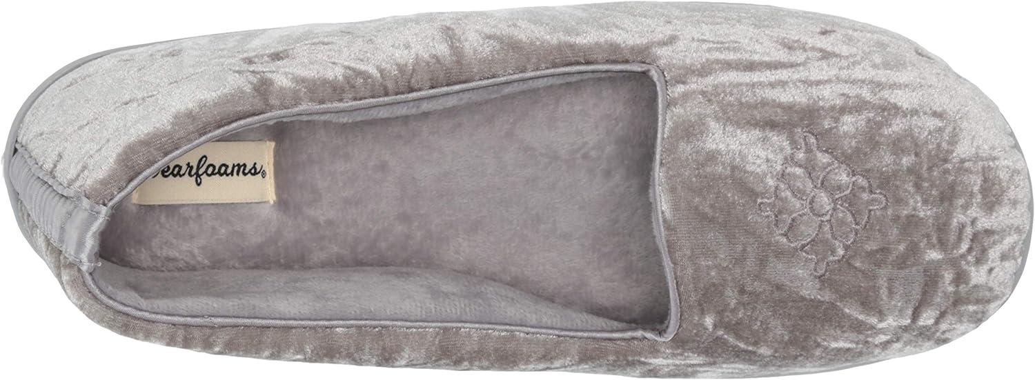 imageDearfoams Womens Rebecca Soft Memory Foam Lightweight House Shoes Cozy Loafer with Warm Lining and Wide Widths SlipperSleet Crushed Velvet