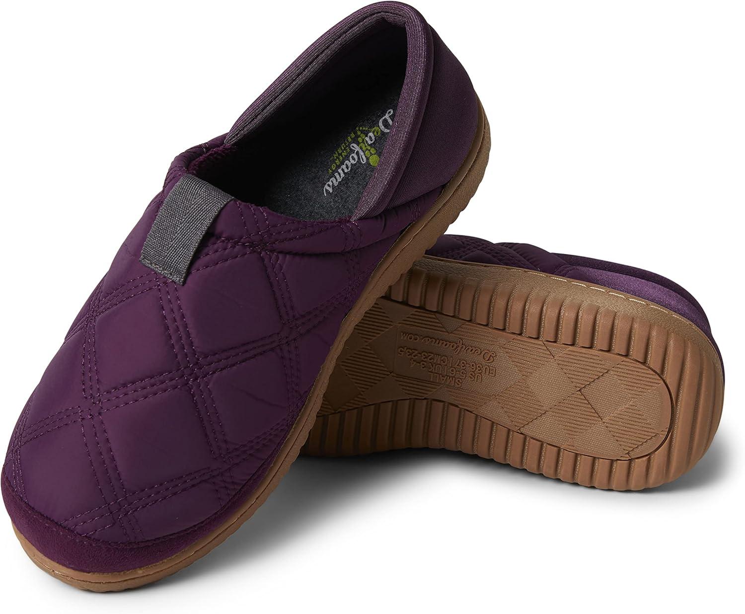 imageDearfoams Womens River Closed Back Memory Foam Energy Return SlipperAubergine
