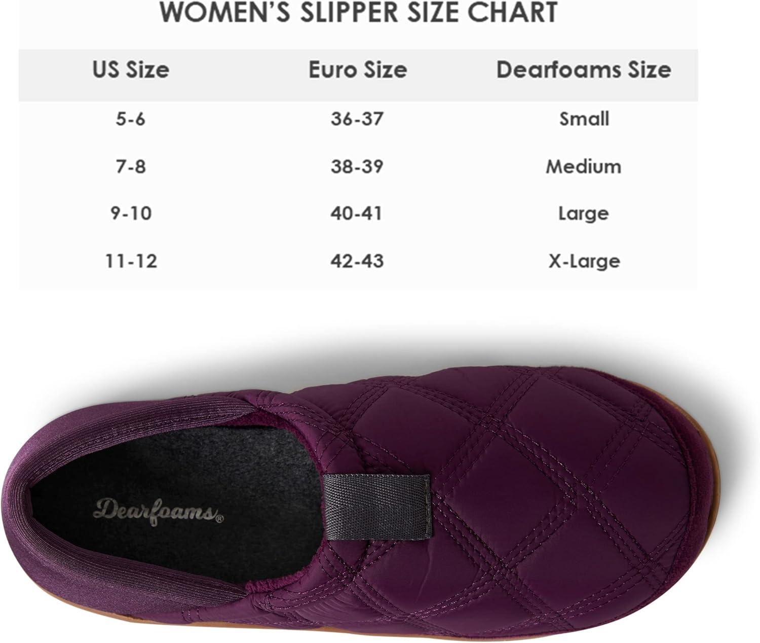 imageDearfoams Womens River Closed Back Memory Foam Energy Return SlipperAubergine