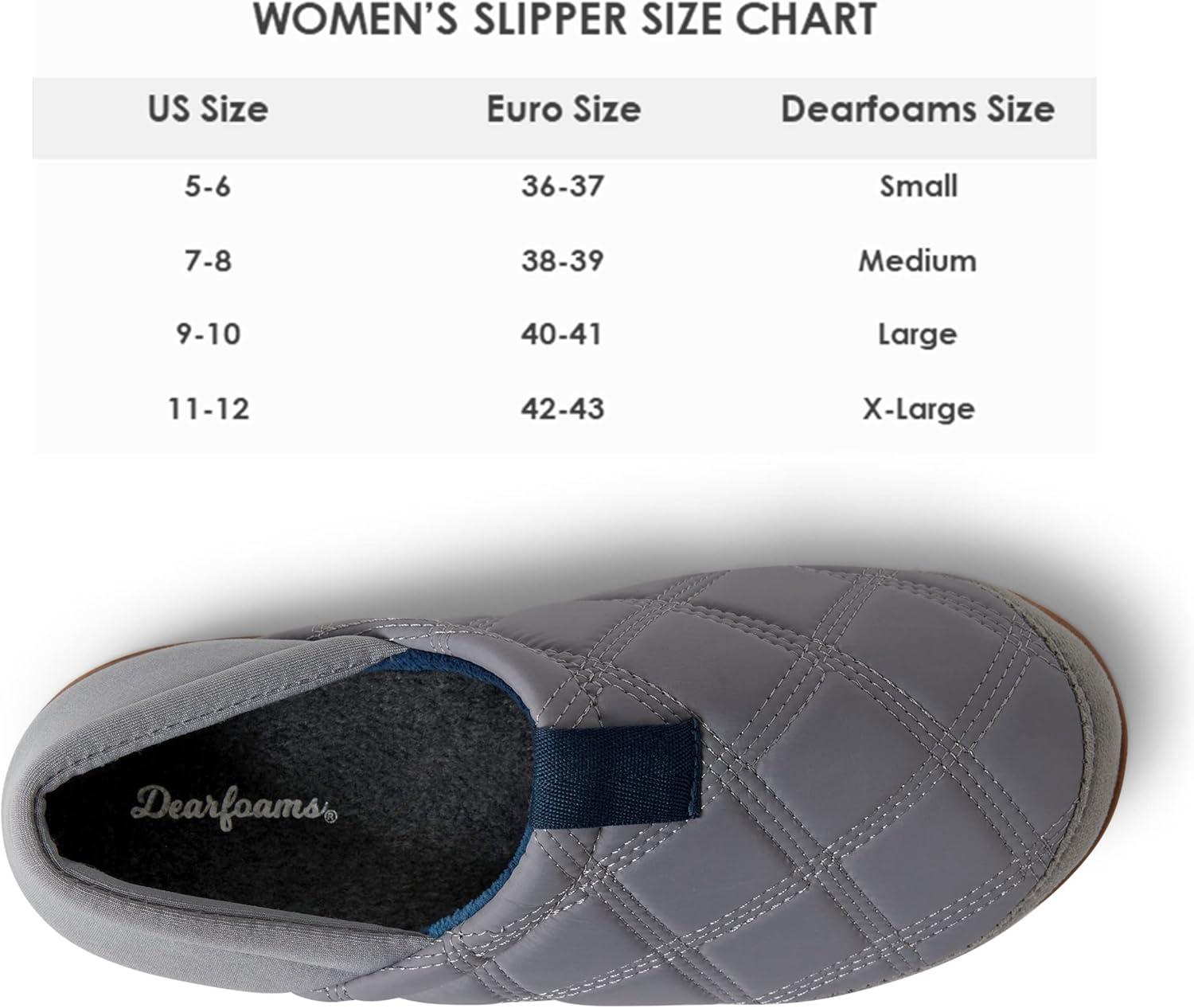 imageDearfoams Womens River Closed Back Memory Foam Energy Return SlipperMedium Grey