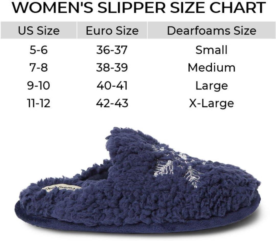 imageDearfoams Womens Shay Giftable Holiday Themed Novelty Scuff SlipperSnowflake