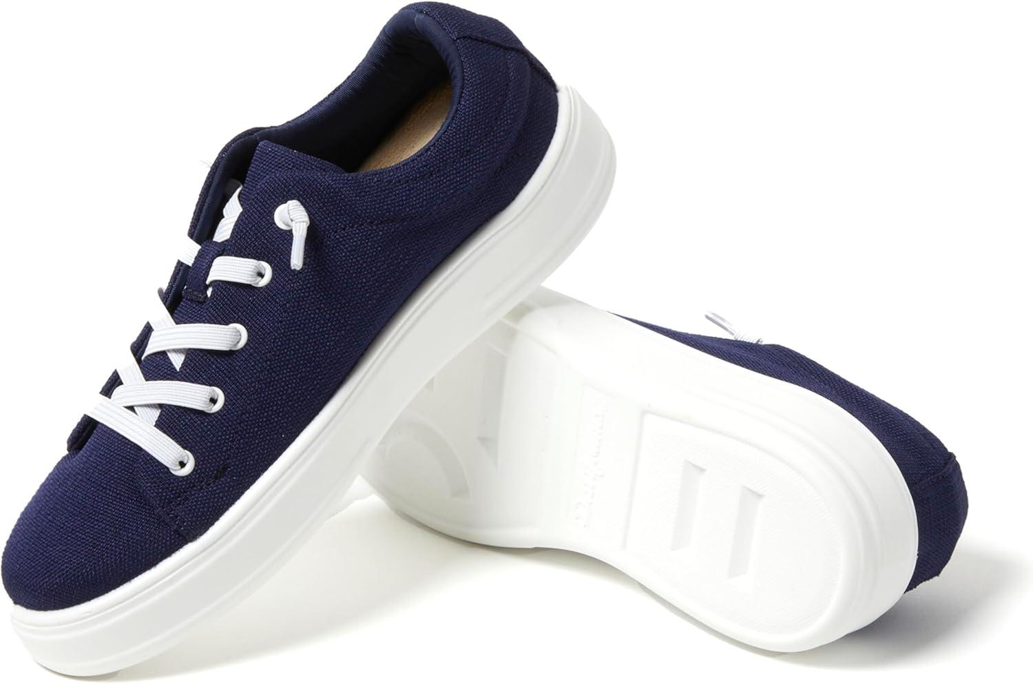 imageDearfoams Womens Shoes Mabel Lightweight Comfortable Easy Slip on Sneaker with Arch SupportNavy
