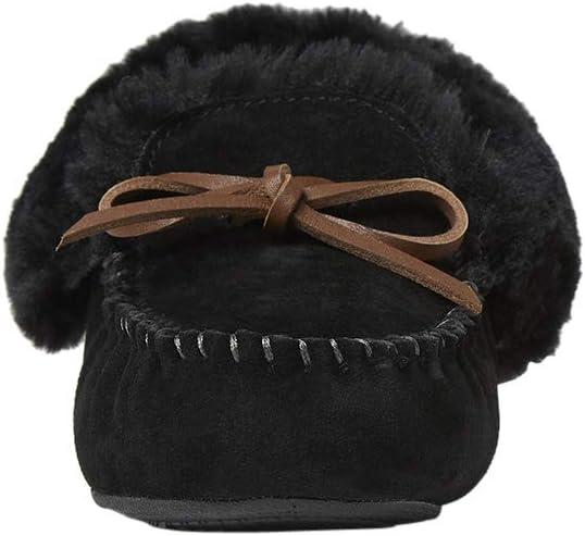 imageDearfoams Womens Suede Foldover Bootie Slipper with TieBlack