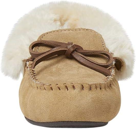 imageDearfoams Womens Suede Foldover Bootie Slipper with TieDesert