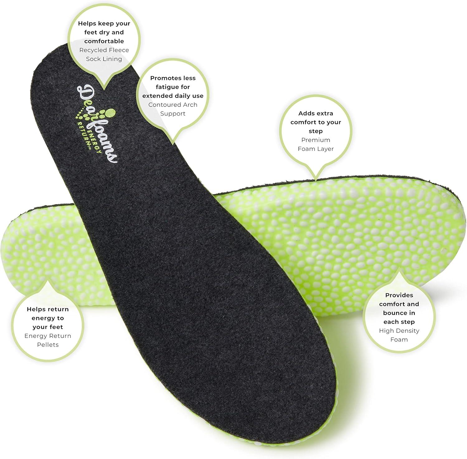 imageDearfoams Womens Wilmington Energy Return Comfort IndoorOutdoor Memory Foam Moccasin Slipper with TieBlack Suede