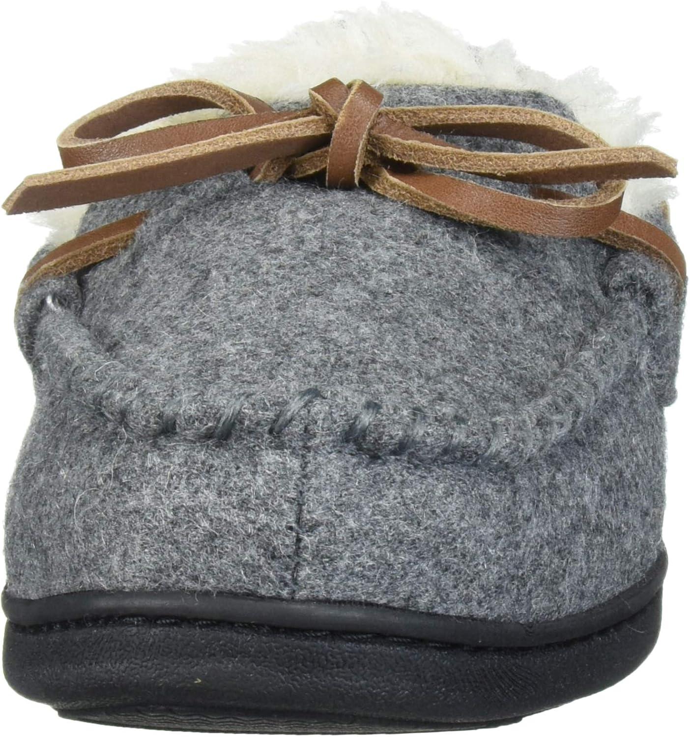 imageDearfoams Womens Wool Moccasin with Tie SlipperGrey
