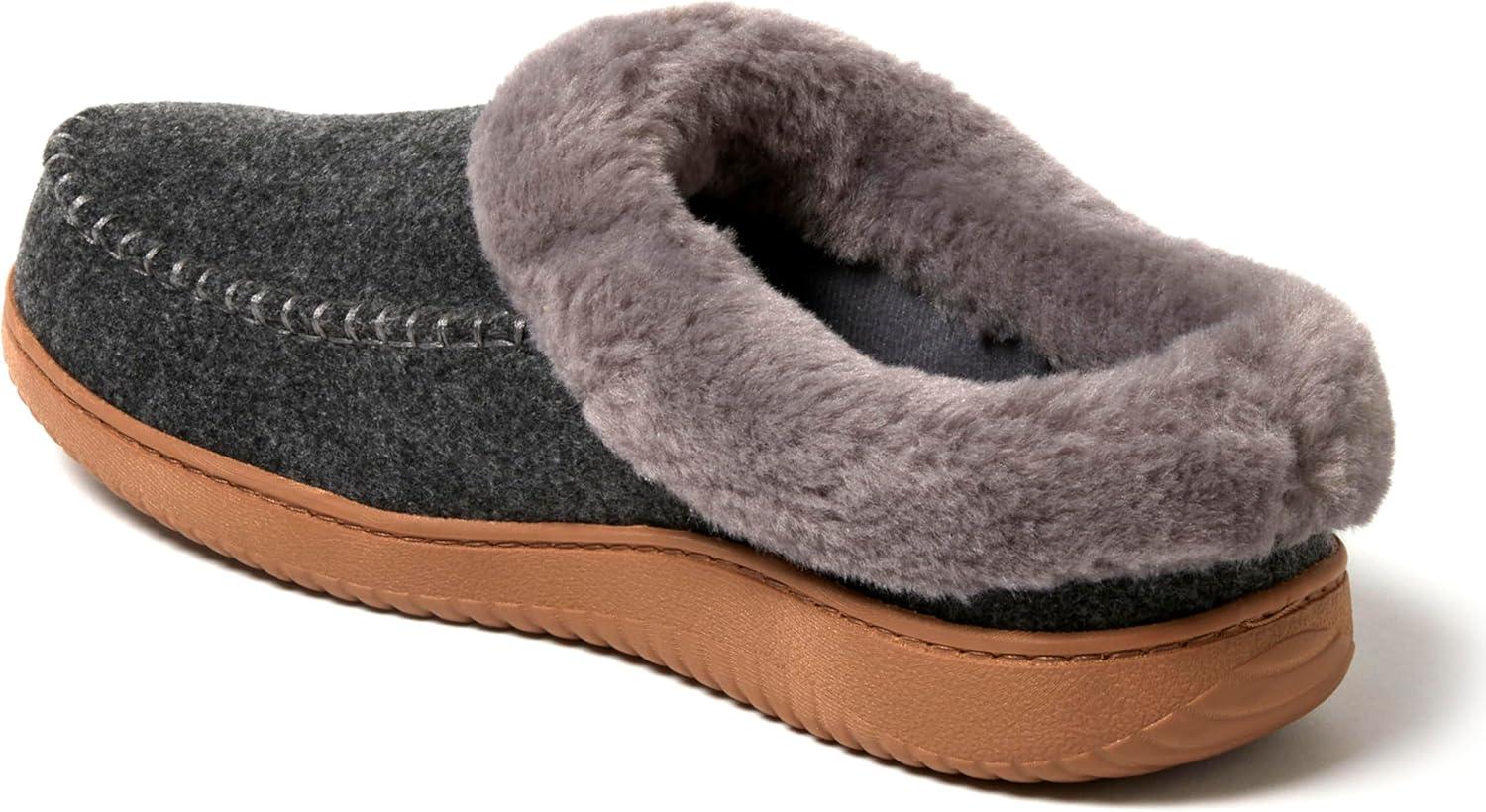 imageDearfoams mens Baro Indoor Outdoor House Shoe Memeory Foam ClogDark Heather Grey