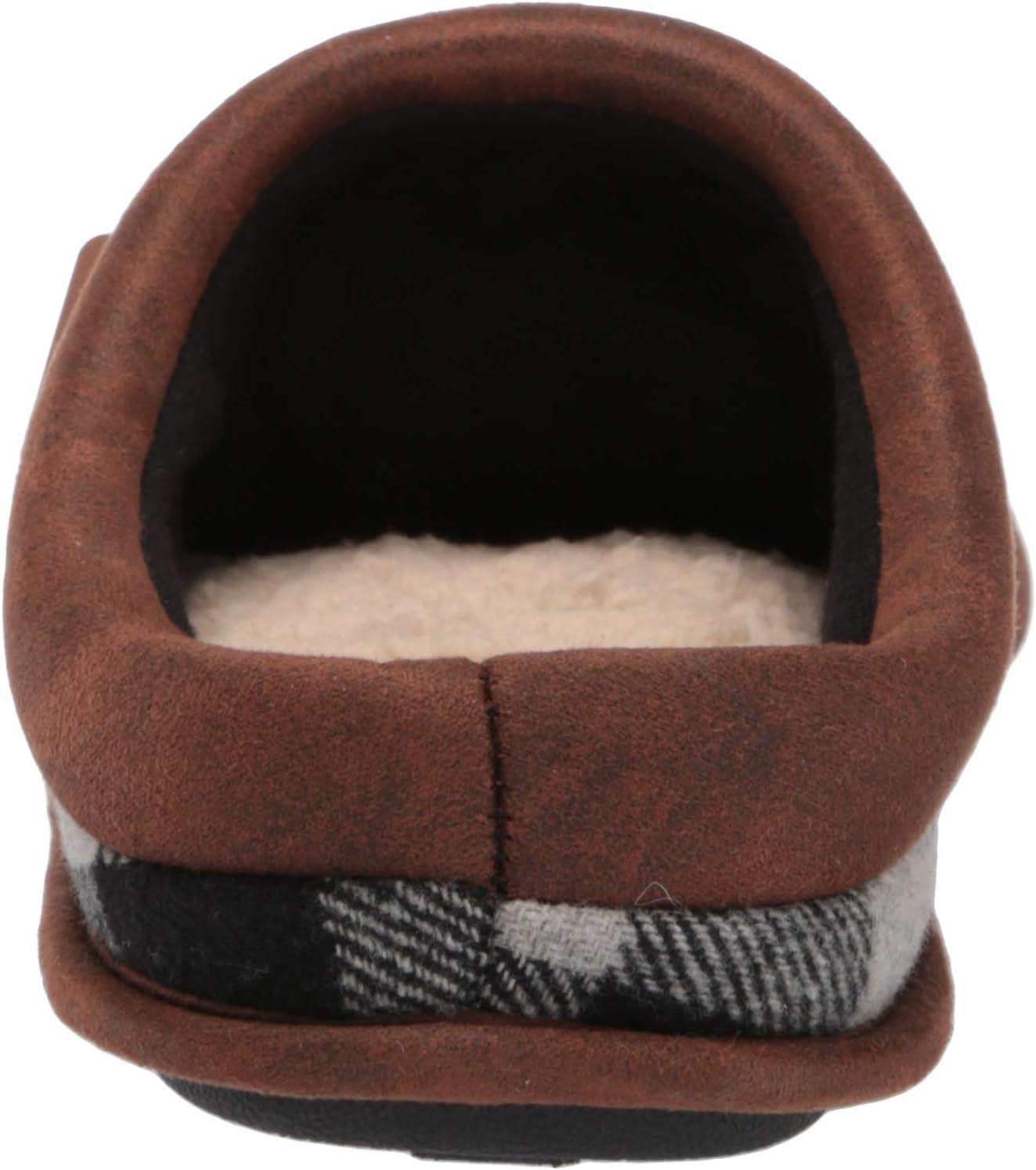 imageDearfoams mens Breathable Memory Foam Asher Clog House ShoeGrey Plaid