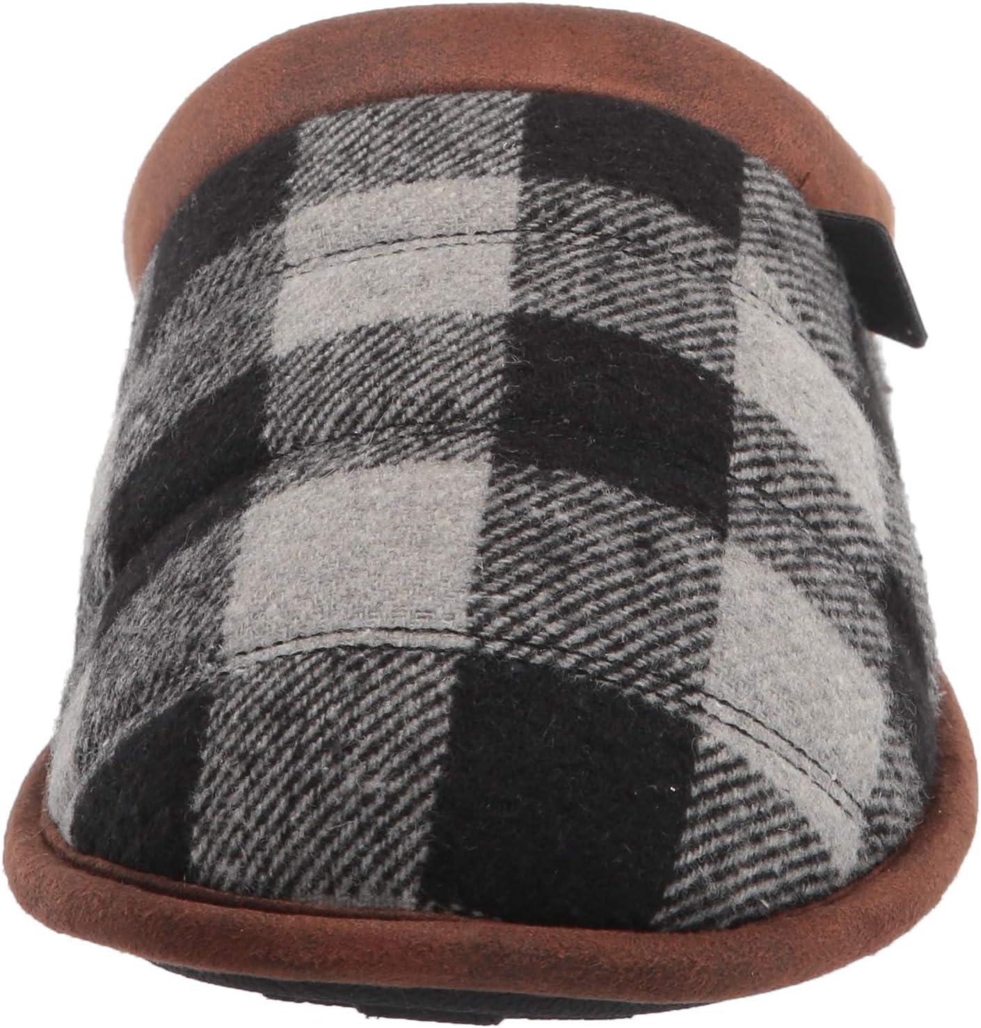 imageDearfoams mens Breathable Memory Foam Asher Clog House ShoeGrey Plaid