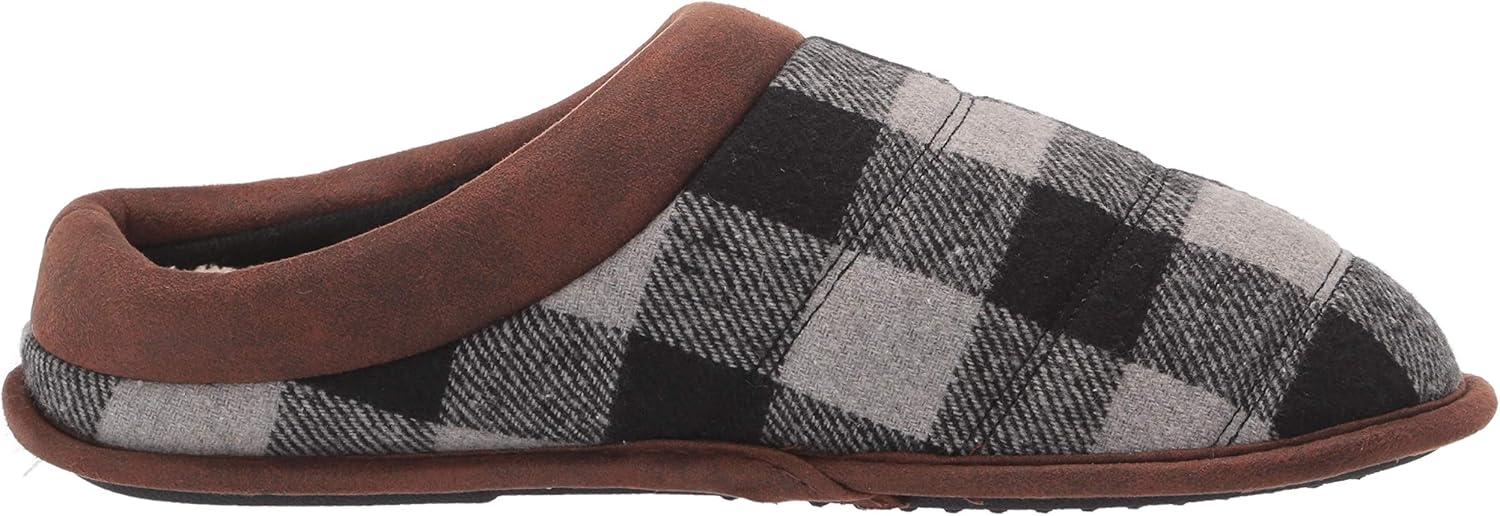 imageDearfoams mens Breathable Memory Foam Asher Clog House ShoeGrey Plaid