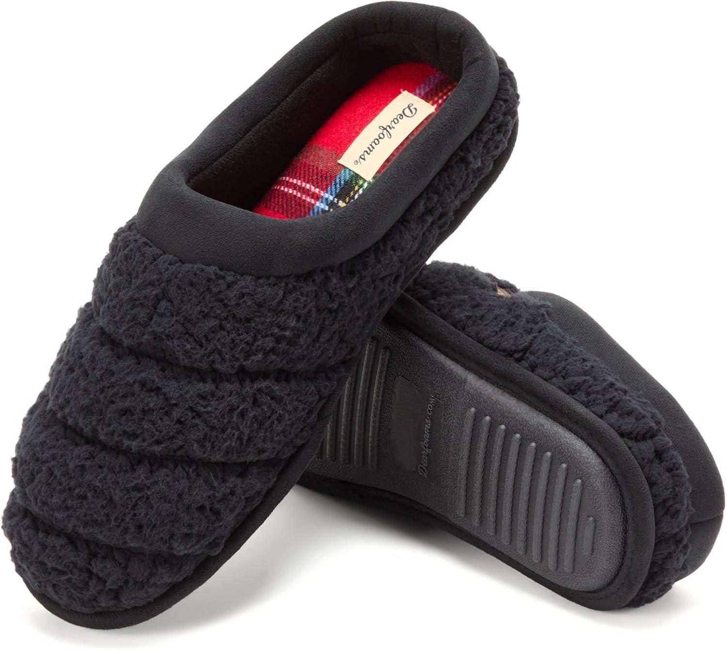 imageDearfoams mens Breathable Memory Foam Asher Clog House ShoeSolid Black