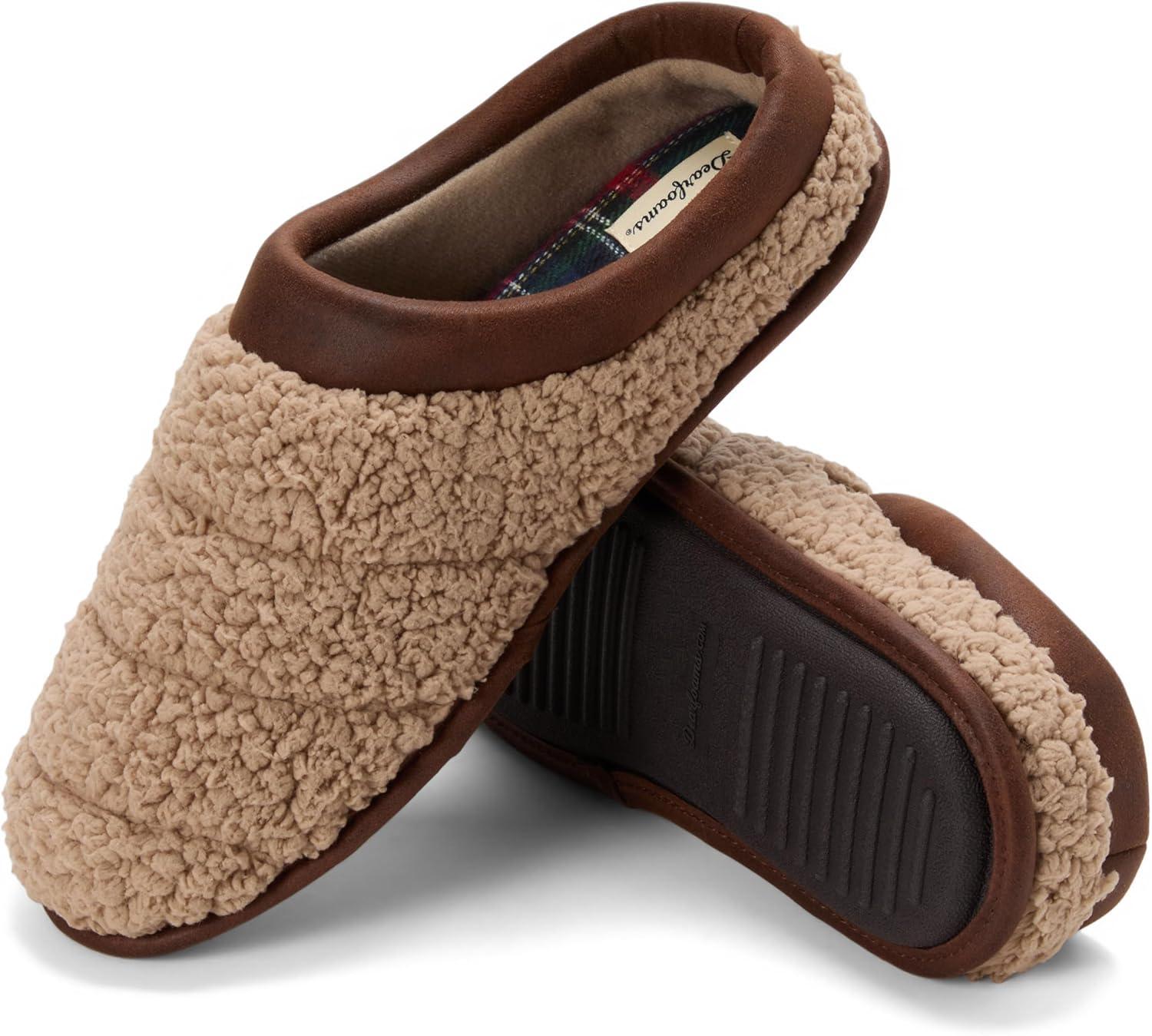 imageDearfoams mens Breathable Memory Foam Asher Clog House ShoeTan