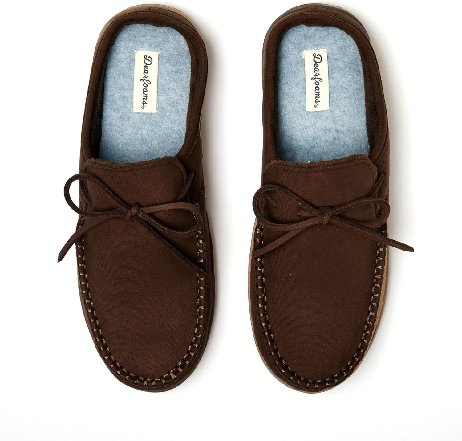 imageDearfoams mens Fowler Moc Toe Clog With Tie Indoor Outdoor Supportive House ShoeCoffee