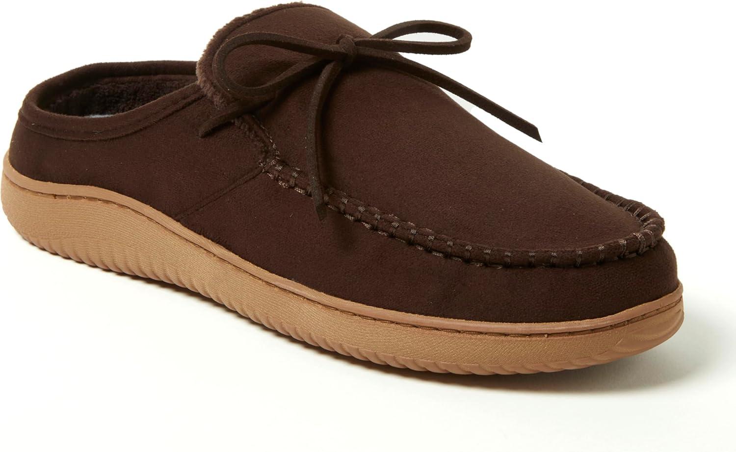 imageDearfoams mens Fowler Moc Toe Clog With Tie Indoor Outdoor Supportive House ShoeCoffee