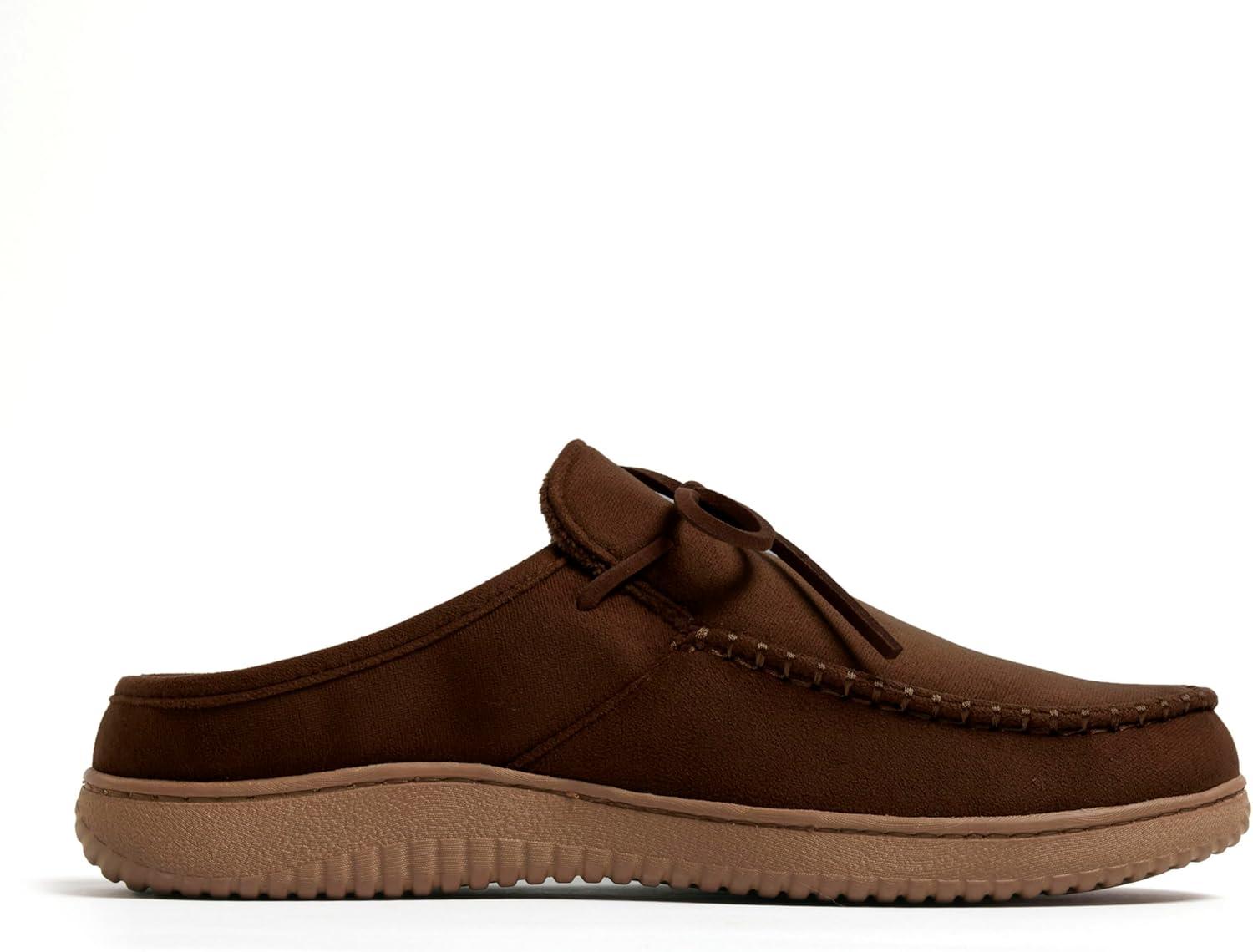 imageDearfoams mens Fowler Moc Toe Clog With Tie Indoor Outdoor Supportive House ShoeCoffee