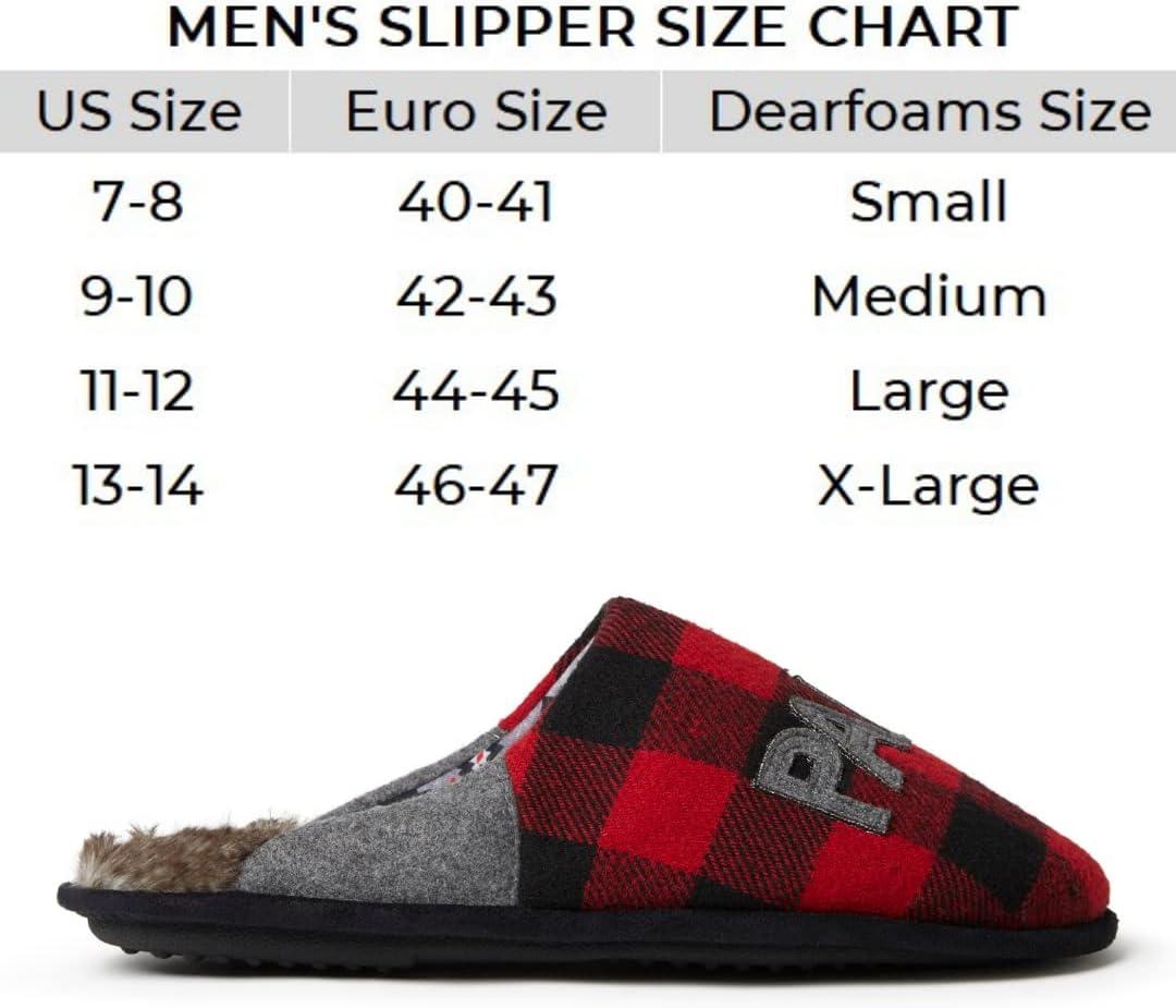 imageDearfoams mens Gifts for Dad Funny Fathers Day Papa Bear SlipperFurry Plaid