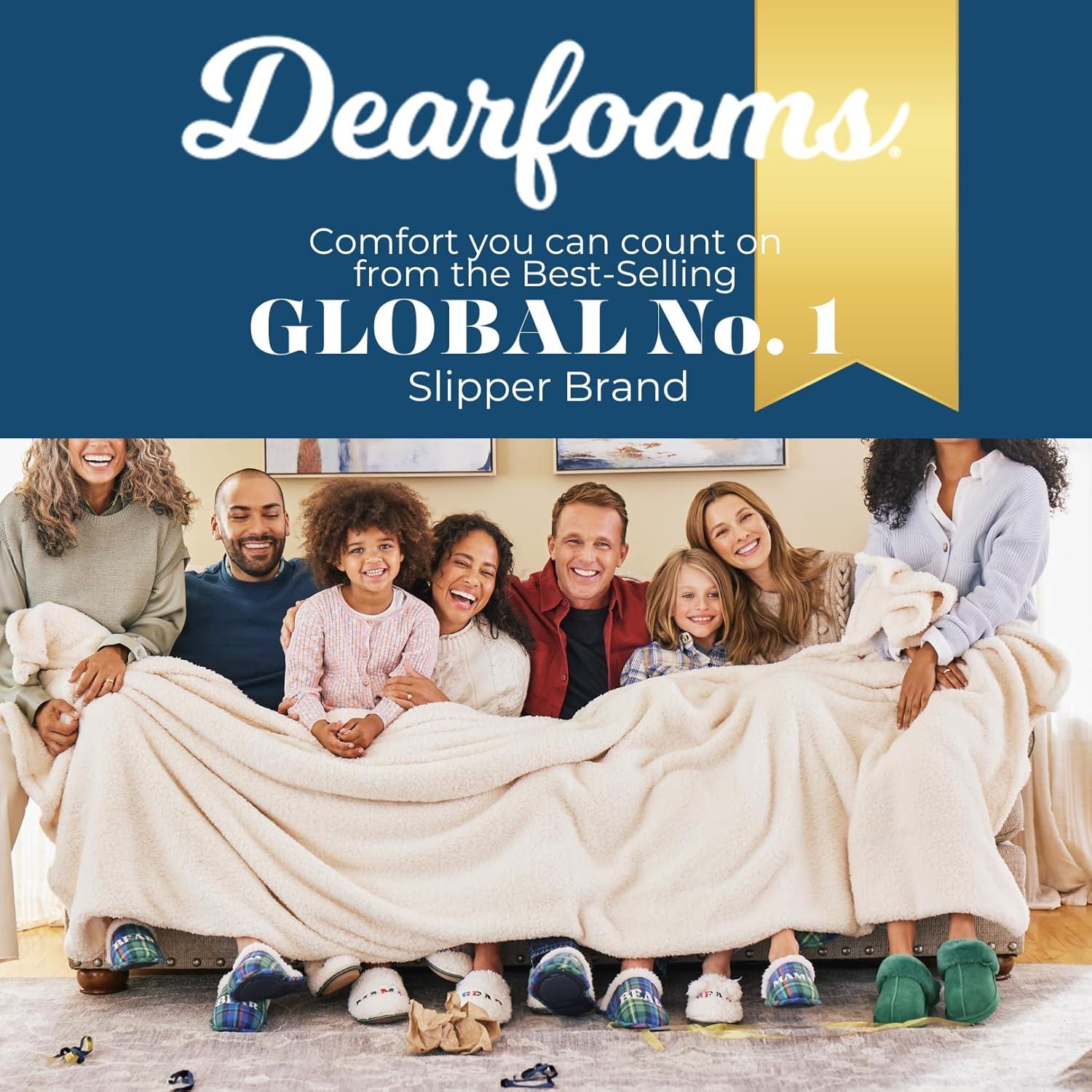 imageDearfoams mens Gifts for Dad Funny Fathers Day Papa Bear SlipperWhite