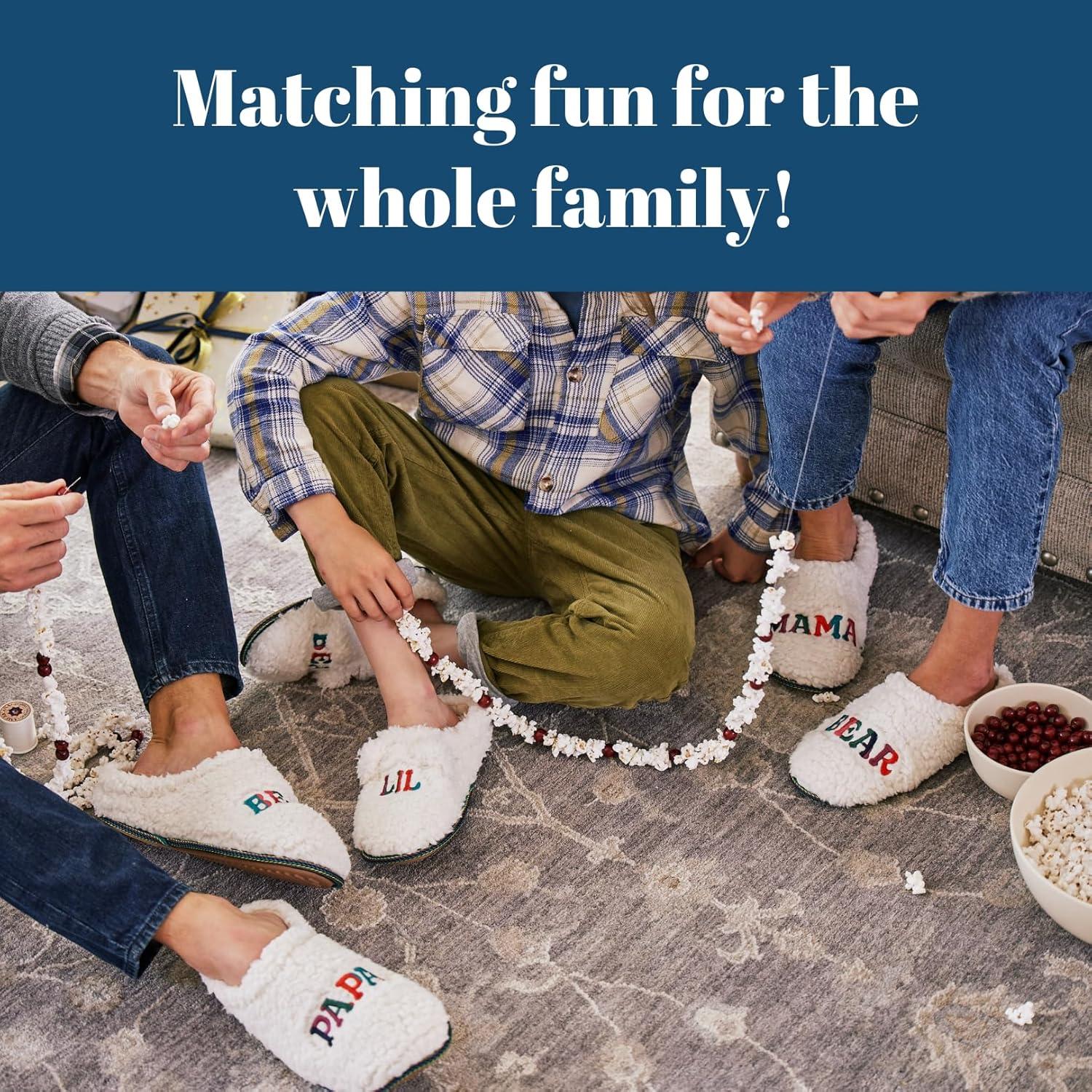 imageDearfoams mens Gifts for Dad Funny Fathers Day Papa Bear SlipperWhite