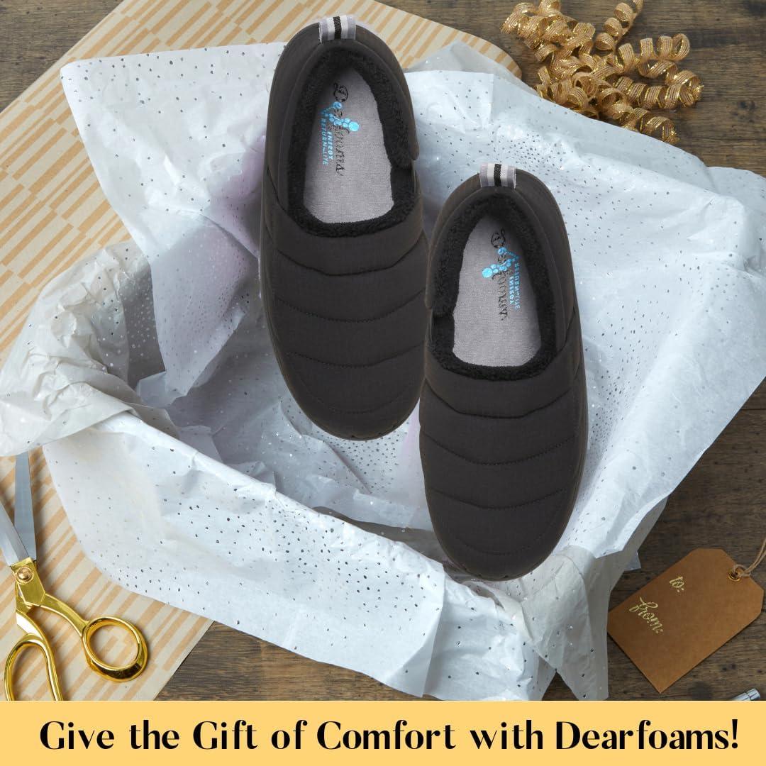 imageDearfoams mens Indoor Outdoor Cullen Ripstop Cosaed Back Puffy CampingBlack
