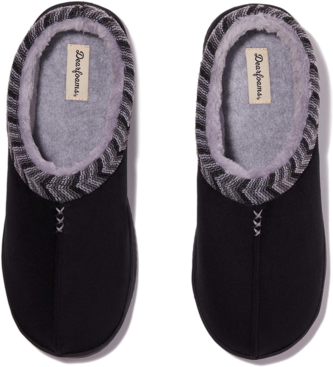 imageDearfoams mens Warner IndoorOutdoor Memory Foam Comfort ClogBlack