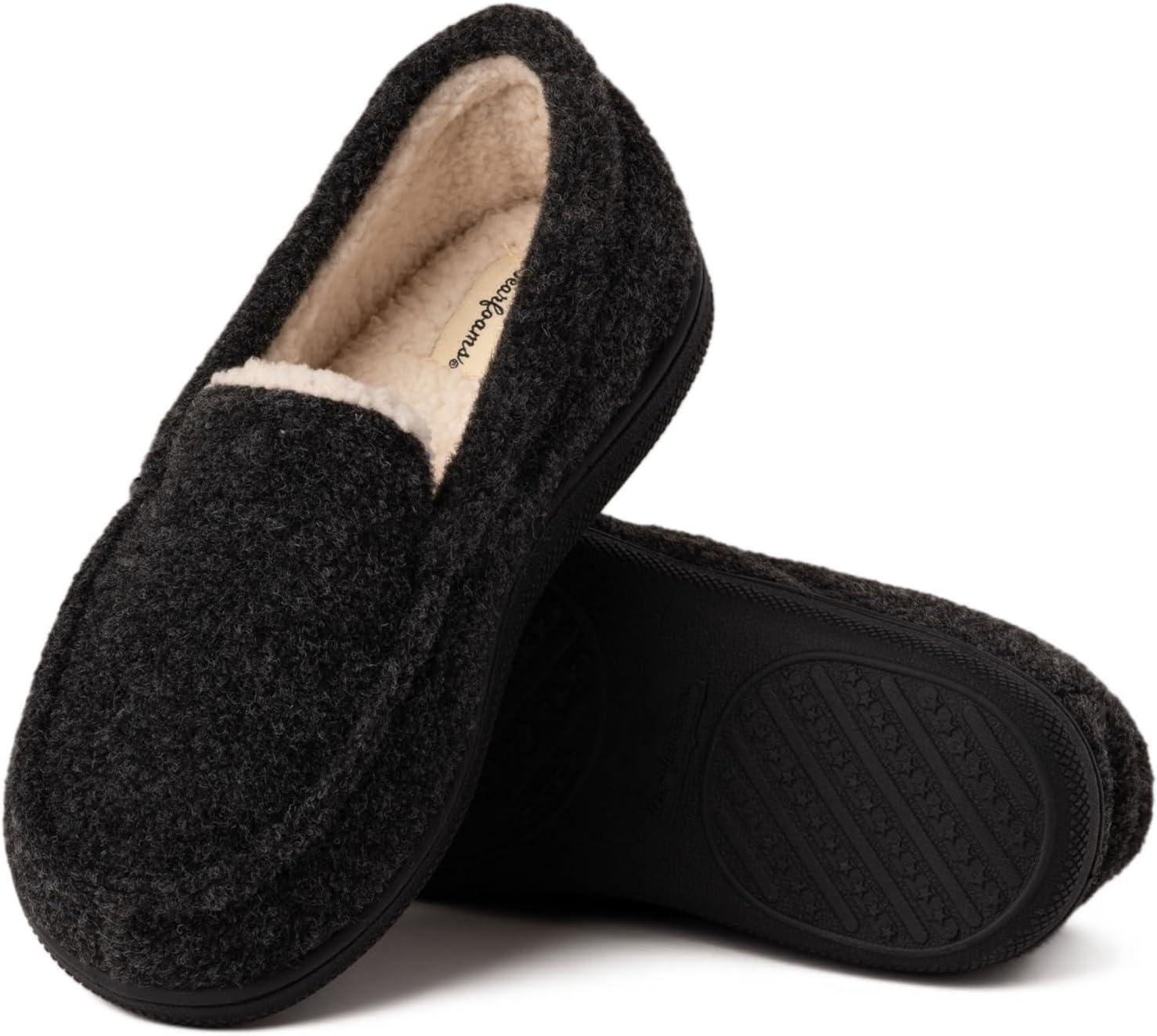 imageDearfoams unisexchild Gifts for Kids Memory Foam Cozy Amari MoccasinBlack
