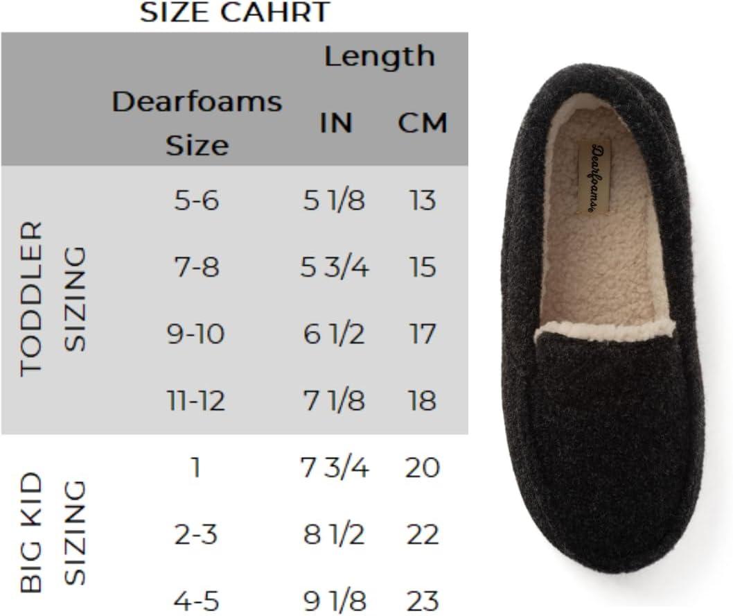imageDearfoams unisexchild Gifts for Kids Memory Foam Cozy Amari MoccasinBlack